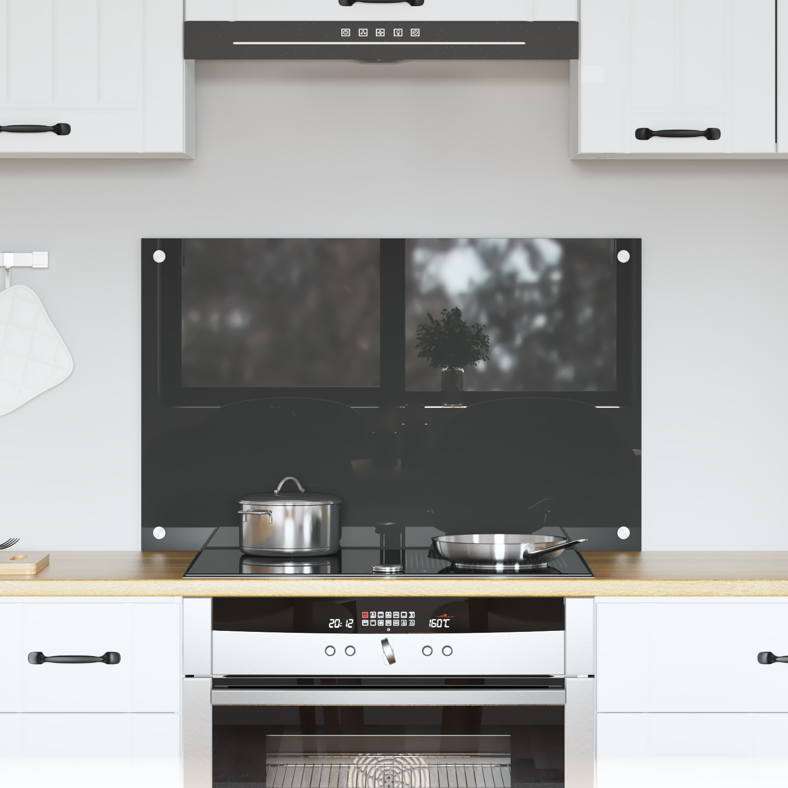 Rivestimento Da Cucina Grigio Scuro 80 X 50 X 0,6 cm
