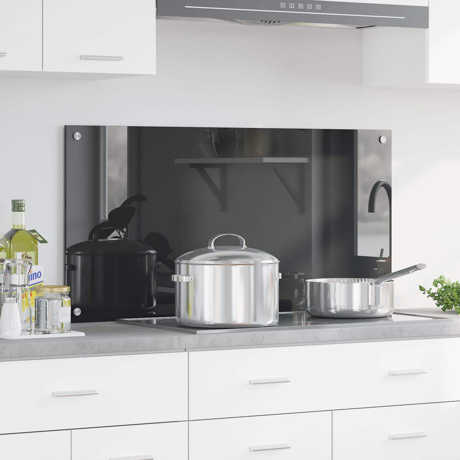 Rivestimento Da Cucina Grigio Scuro 100 X 50 X 0,6 cm