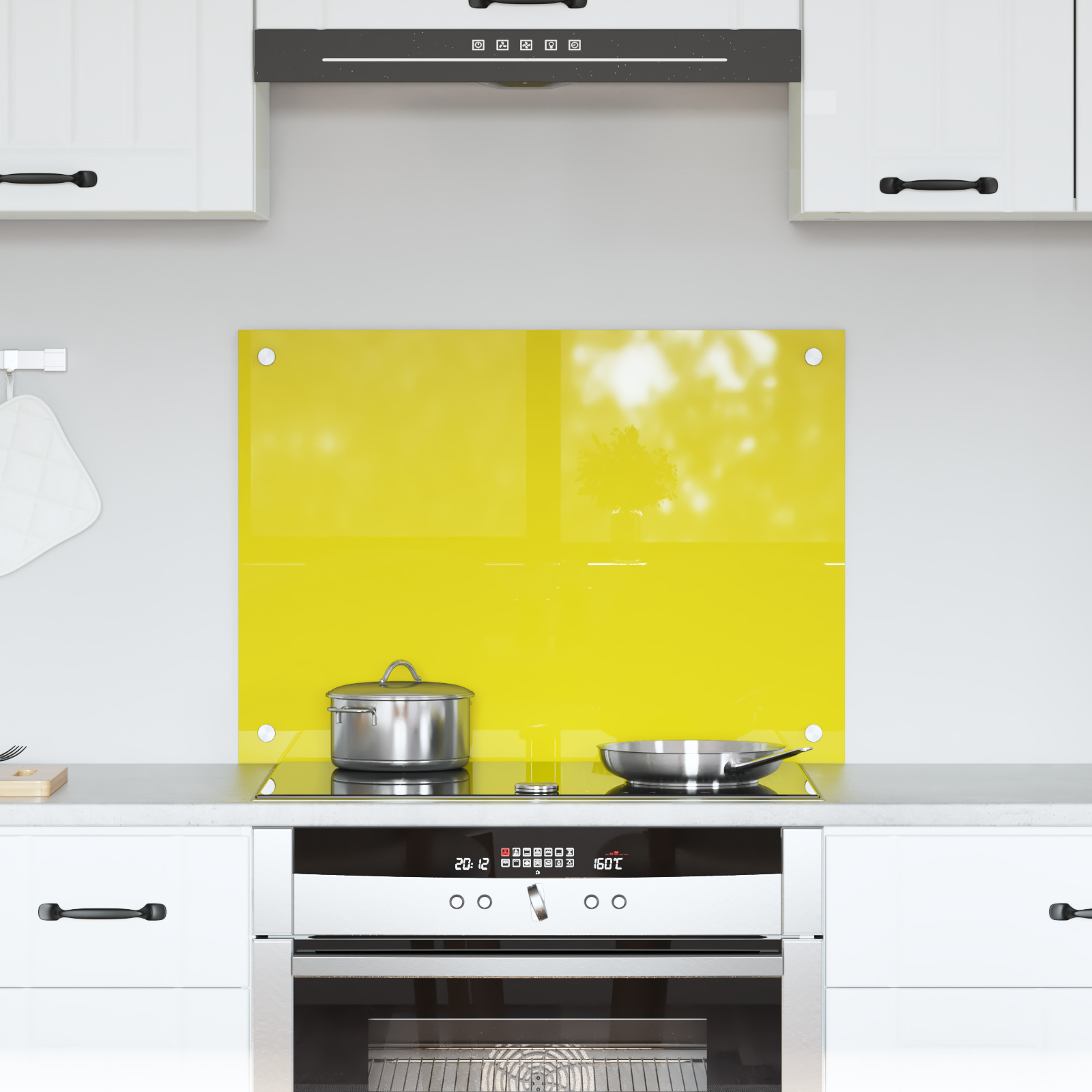 Rivestimento Da Cucina Giallo 70 X 50 X 0,6 Cm Vetro Temperato