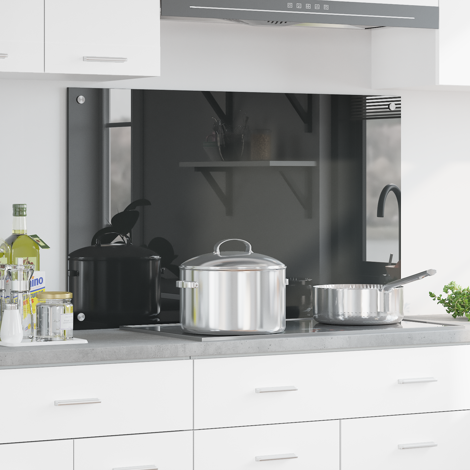 Rivestimento Da Cucina Grigio Scuro 100 X 60 X 0,6 cm