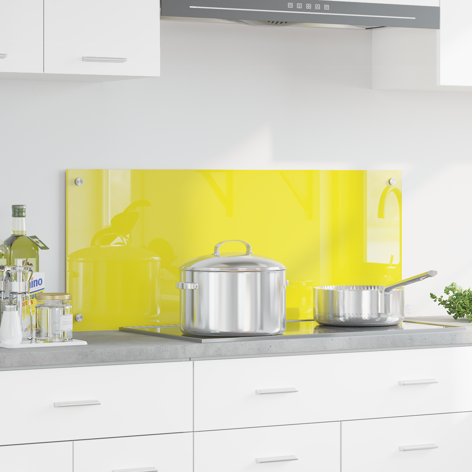 Rivestimento Da Cucina Giallo 100 X 40 X 0,6 Cm Vetro Temperato