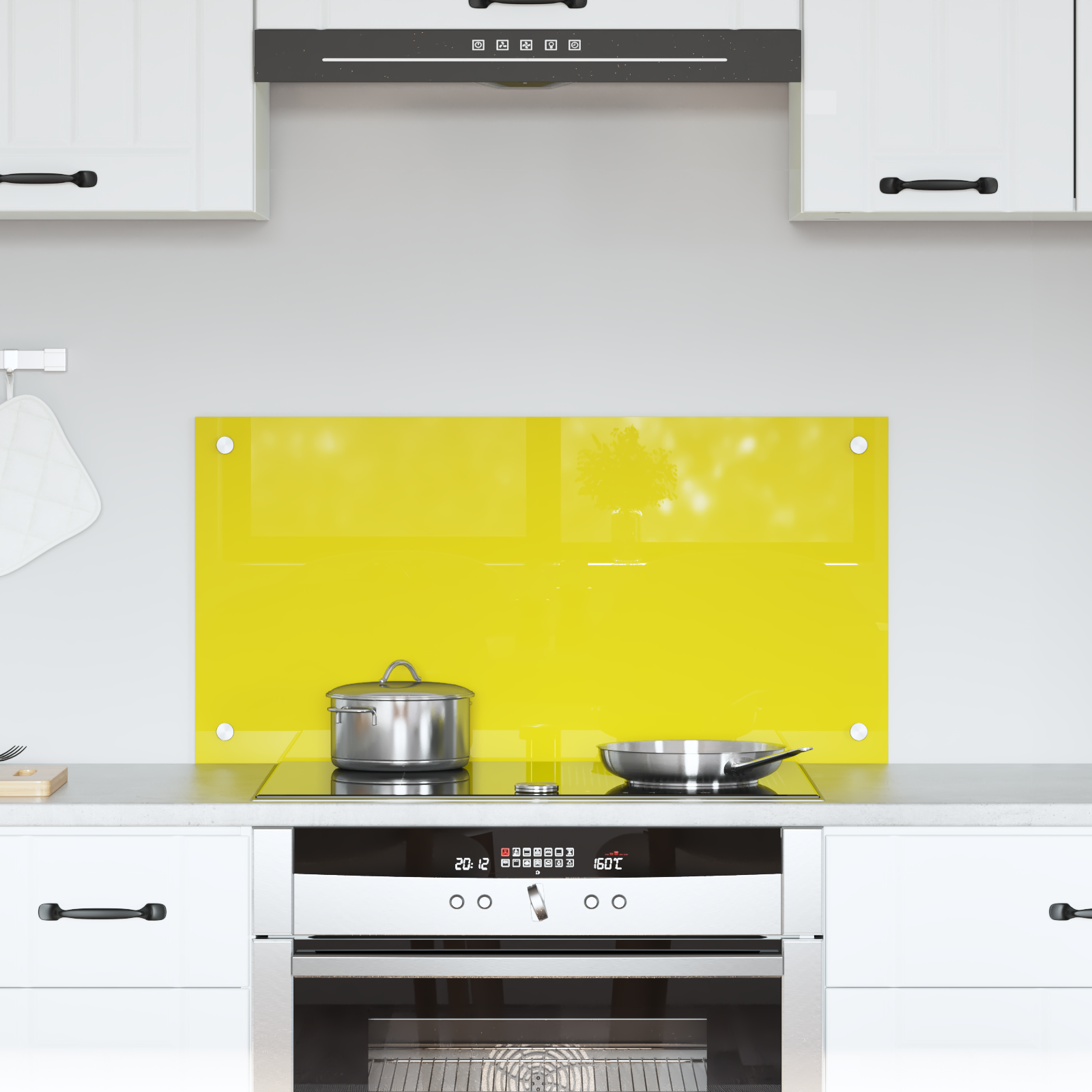 Rivestimento Da Cucina Giallo 80 X 40 X 0,6 Cm Vetro Temperato