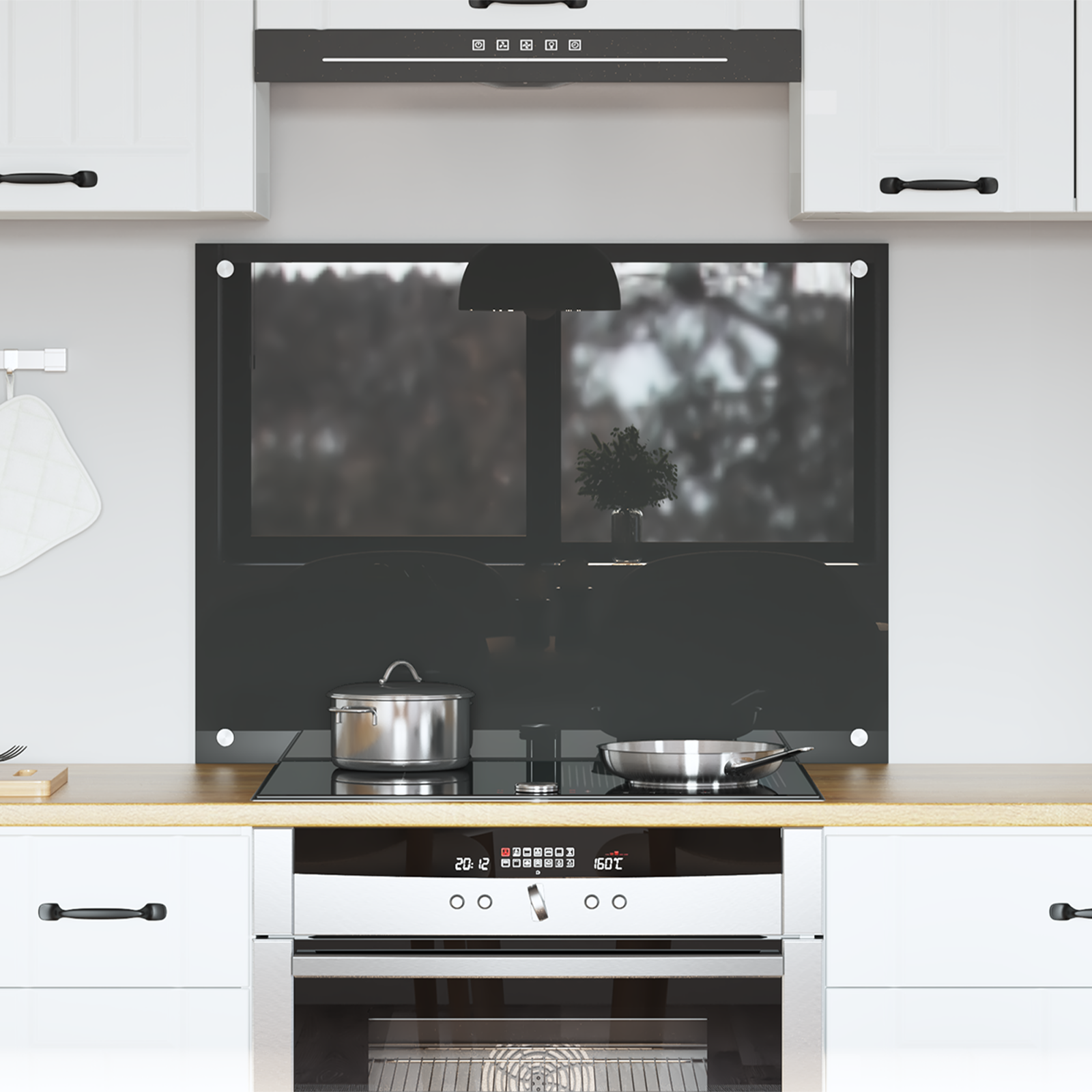 Rivestimento Da Cucina Grigio Scuro 80 X 60 X 0,6 cm