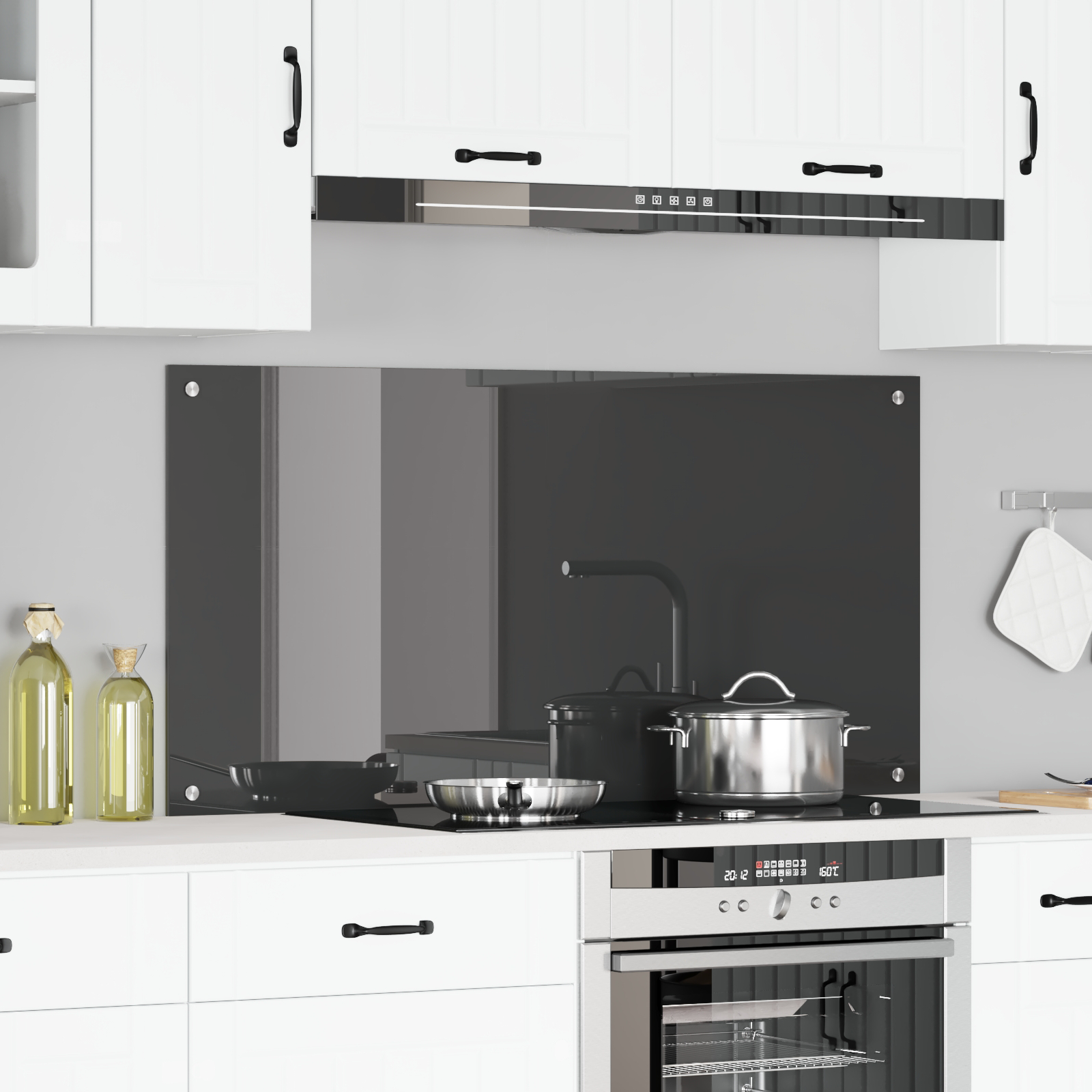 Rivestimento Da Cucina Grigio Scuro 120 X 60 X 0,6 cm