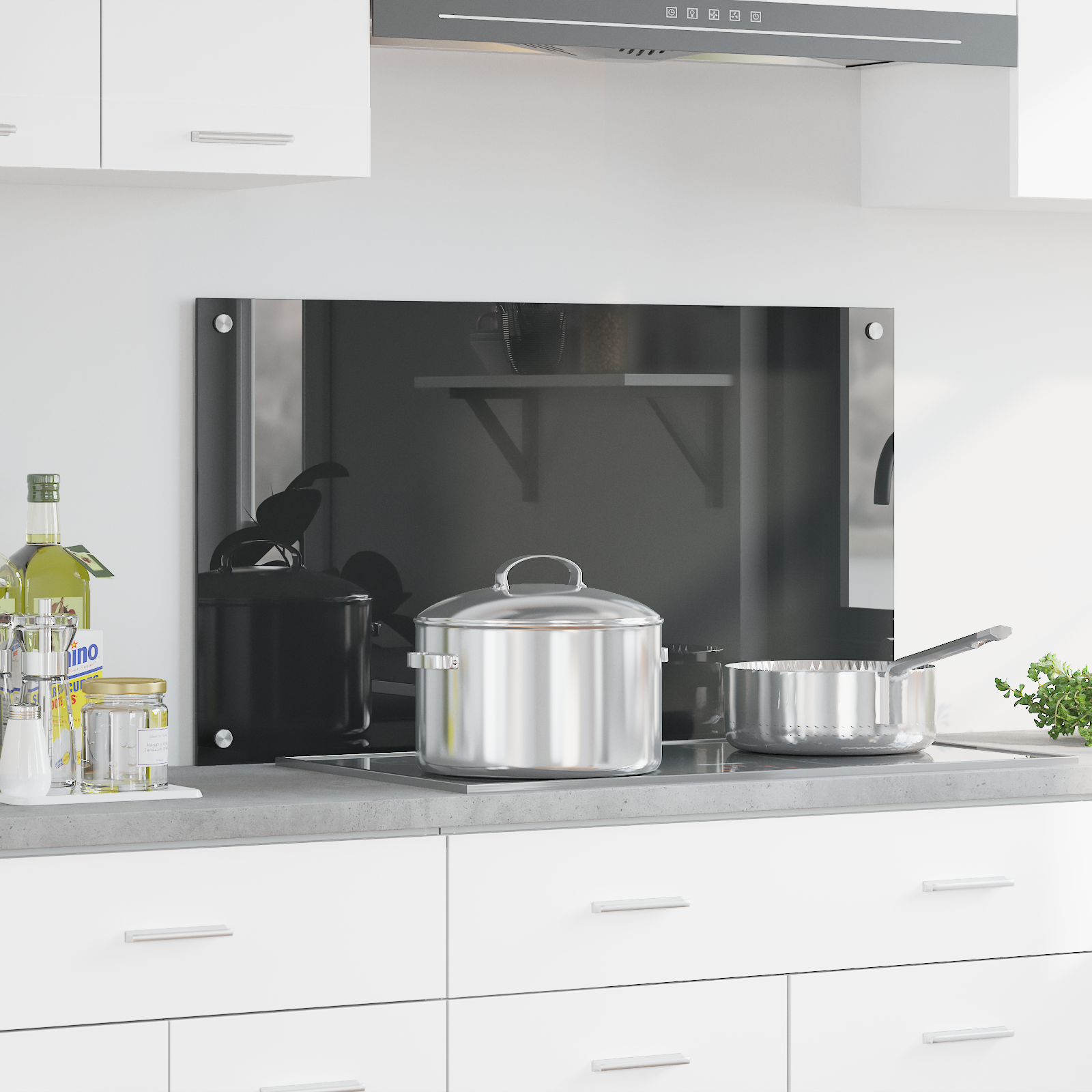 Rivestimento Da Cucina Grigio Scuro 90 X 50 X 0,6 cm
