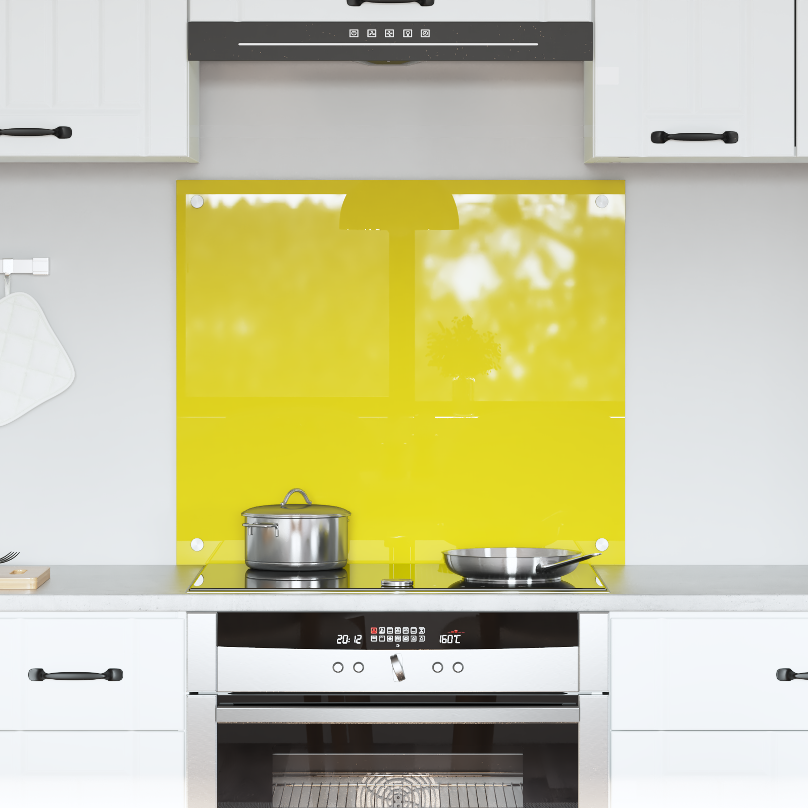 Rivestimento Da Cucina Giallo 70 X 60 X 0,6 Cm Vetro Temperato