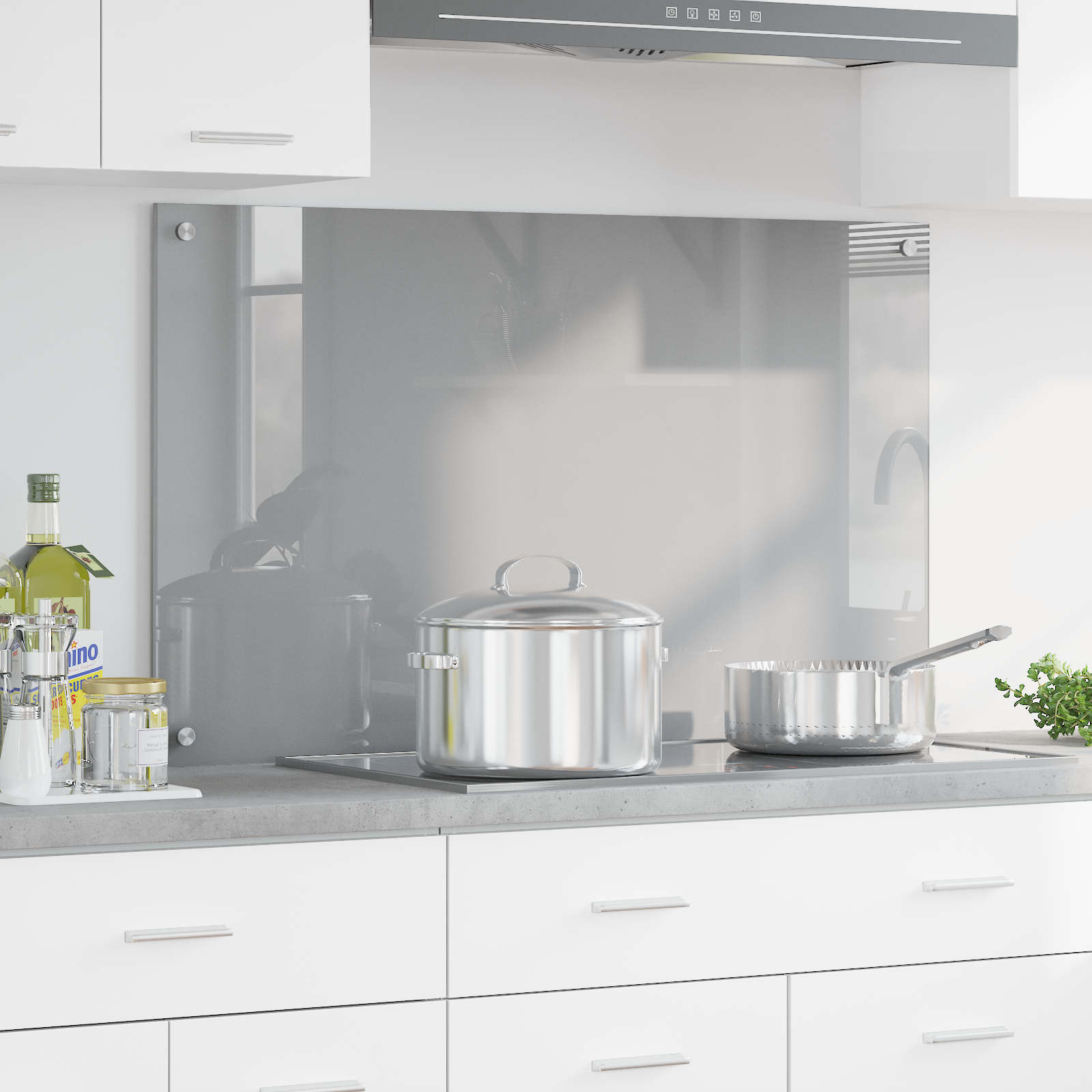 Rivestimento Da Cucina Grigio Chiaro 100 X 60 X 0,6 cm