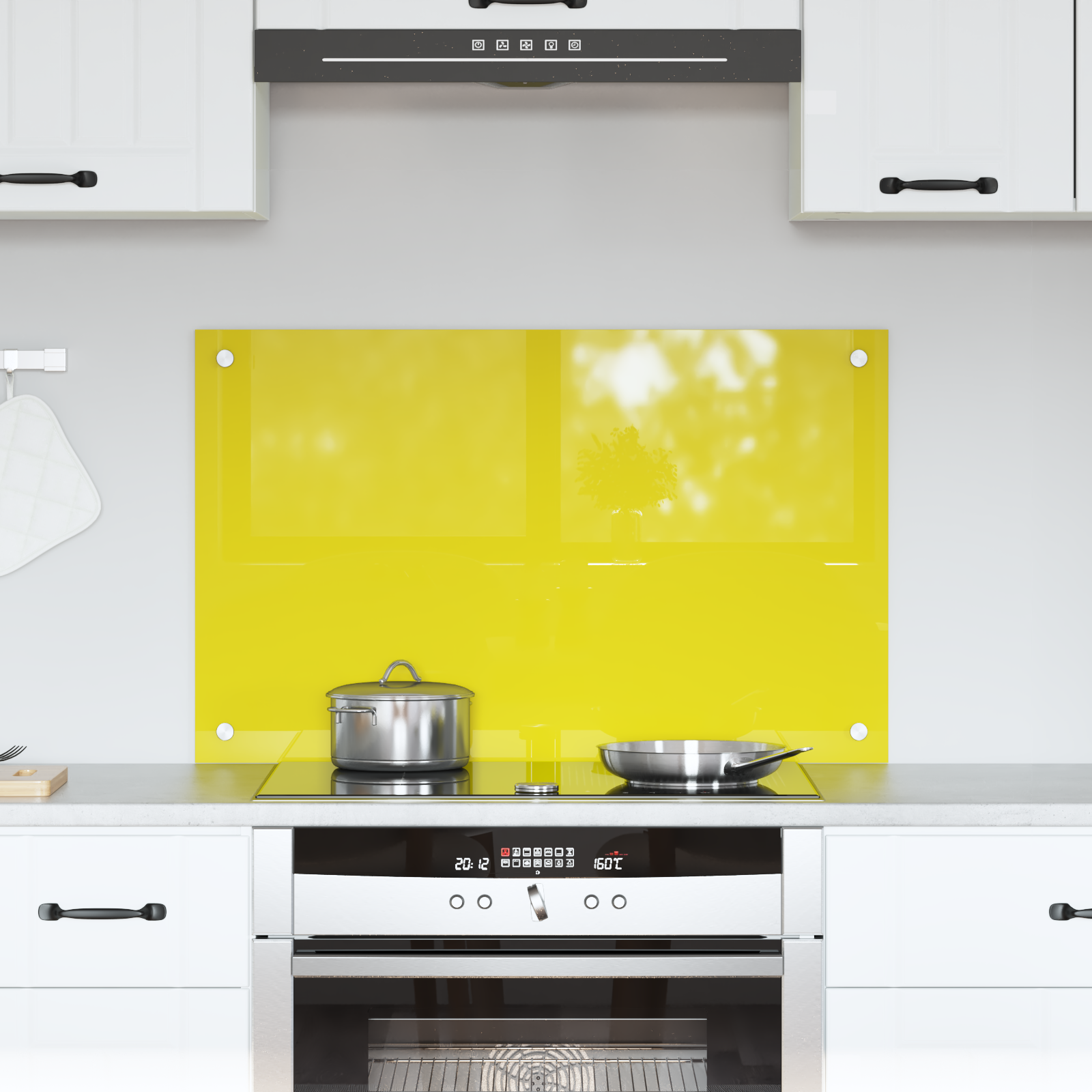 Rivestimento Da Cucina Giallo 80 X 50 X 0,6 Cm Vetro Temperato