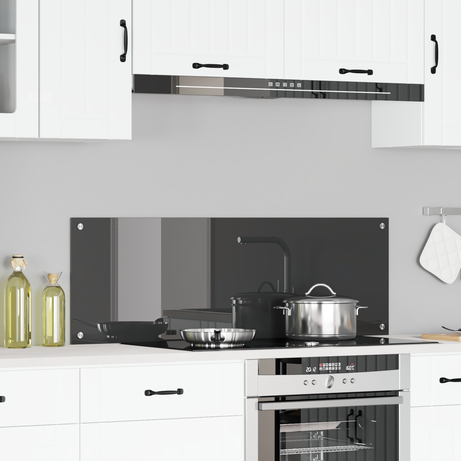 Rivestimento Da Cucina Grigio Scuro 120 X 40 X 0,6 cm