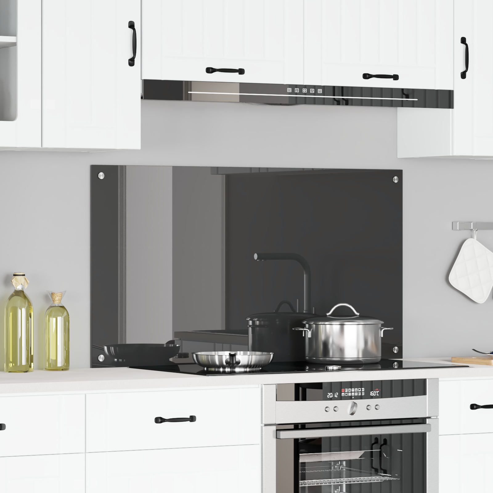 Rivestimento Da Cucina Grigio Scuro 110 X 60 X 0,6 cm