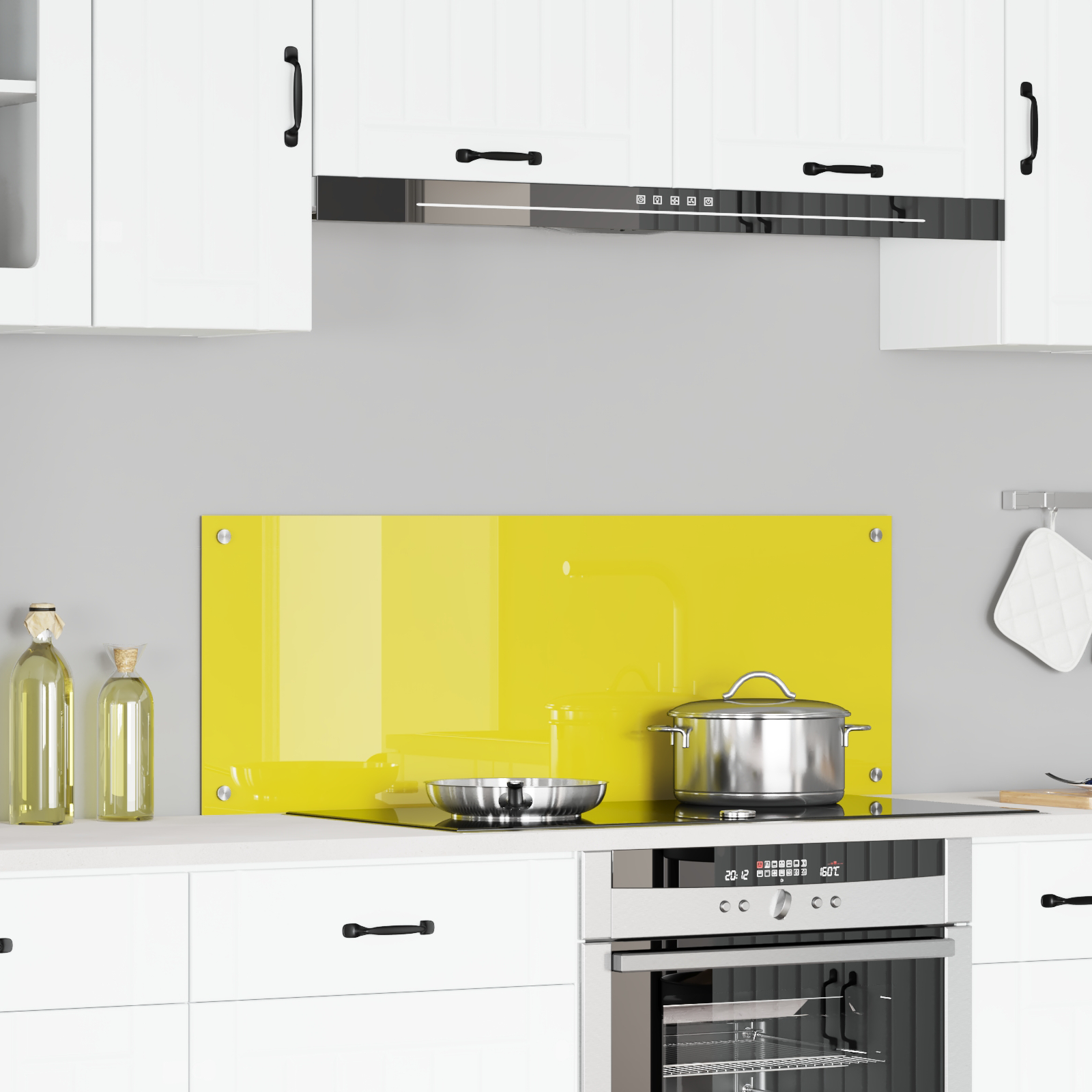 Rivestimento Da Cucina Giallo 110 X 40 X 0,6 Cm Vetro Temperato