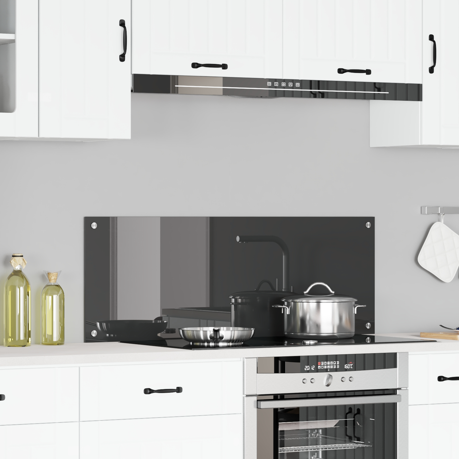 Rivestimento Da Cucina Grigio Scuro 110 X 40 X 0,6 cm