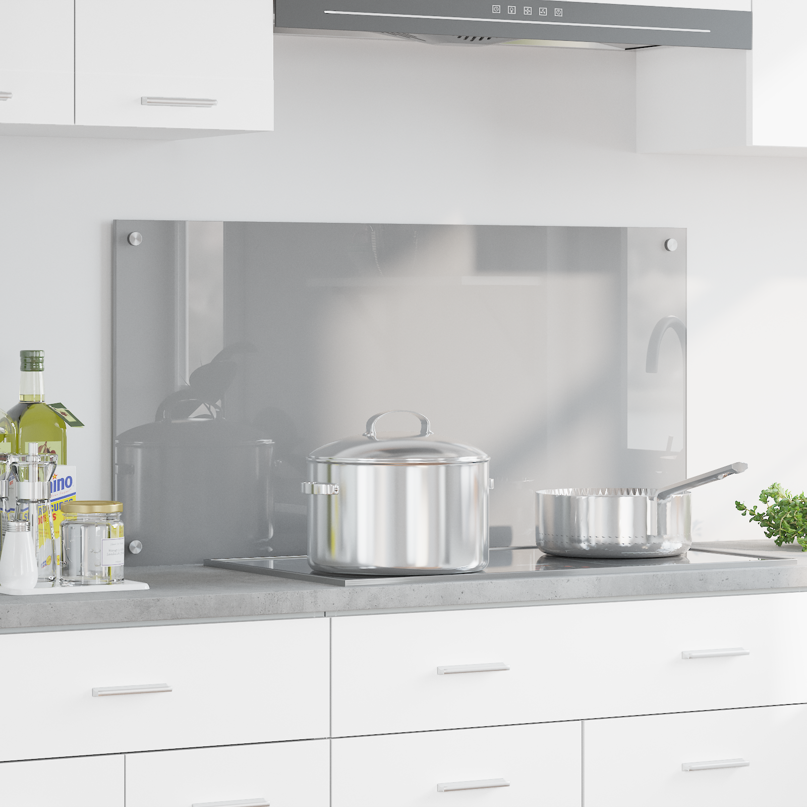 Rivestimento Da Cucina Grigio Chiaro 100 X 50 X 0,6 cm