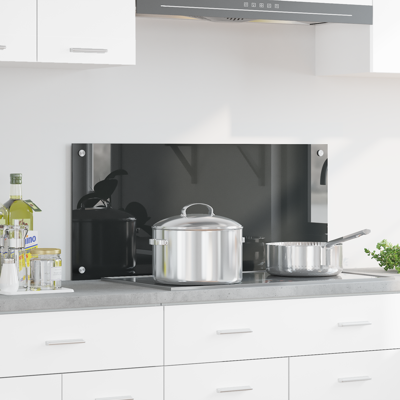Rivestimento Da Cucina Grigio Scuro 90 X 40 X 0,6 cm