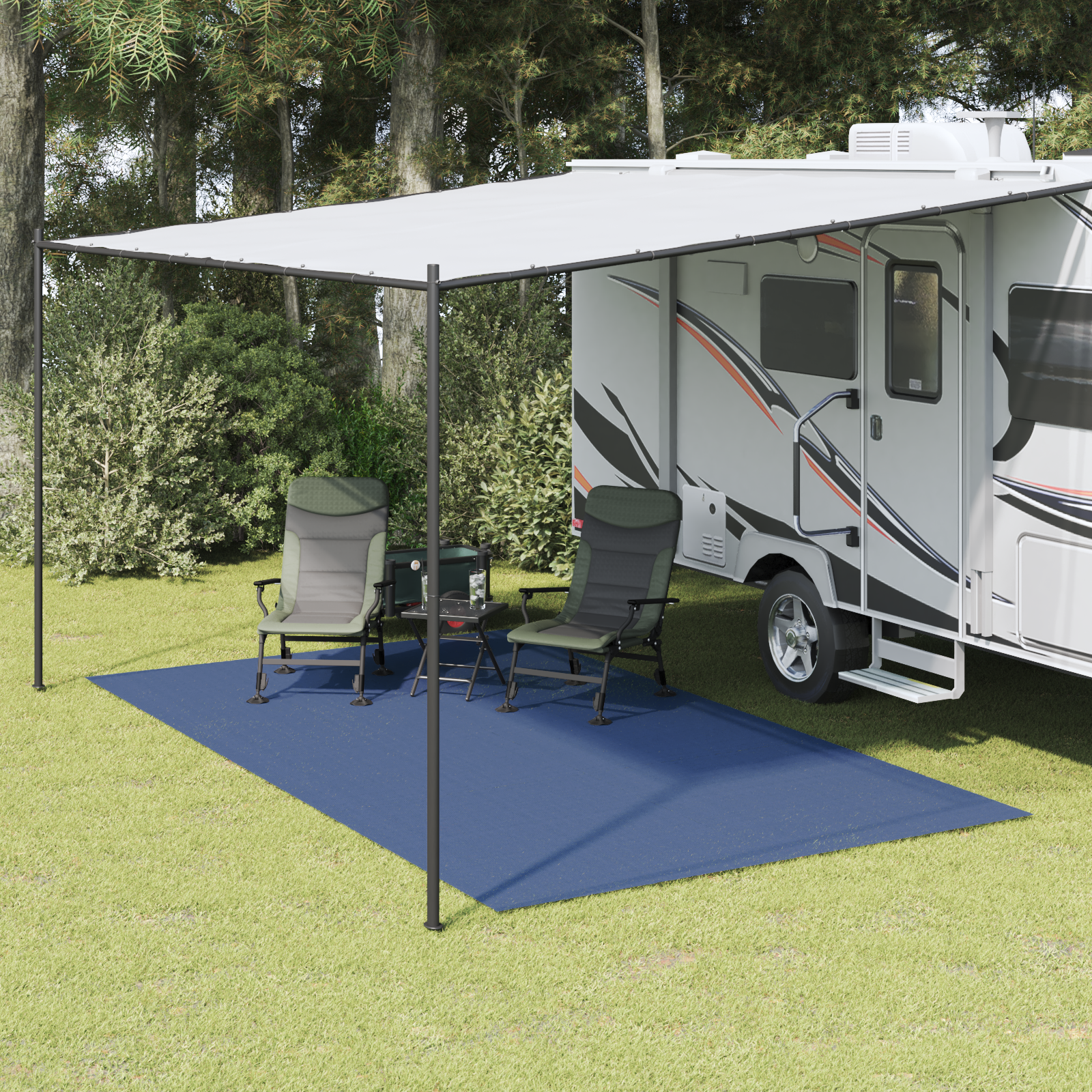 Tappeto Da Tenda Blu 400 × 350 Cm Poliestere