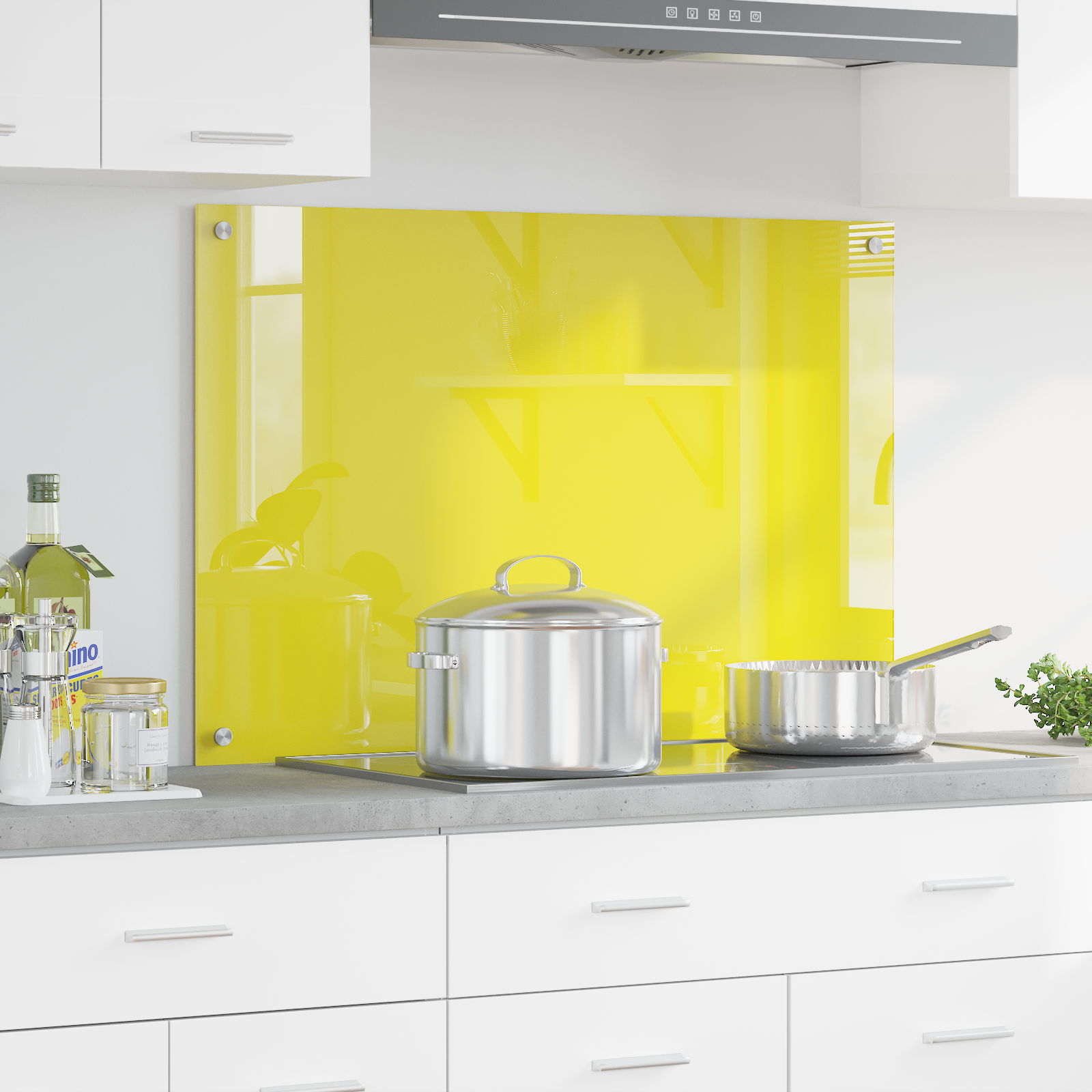 Rivestimento Da Cucina Giallo 90 X 60 X 0,6 Cm Vetro Temperato