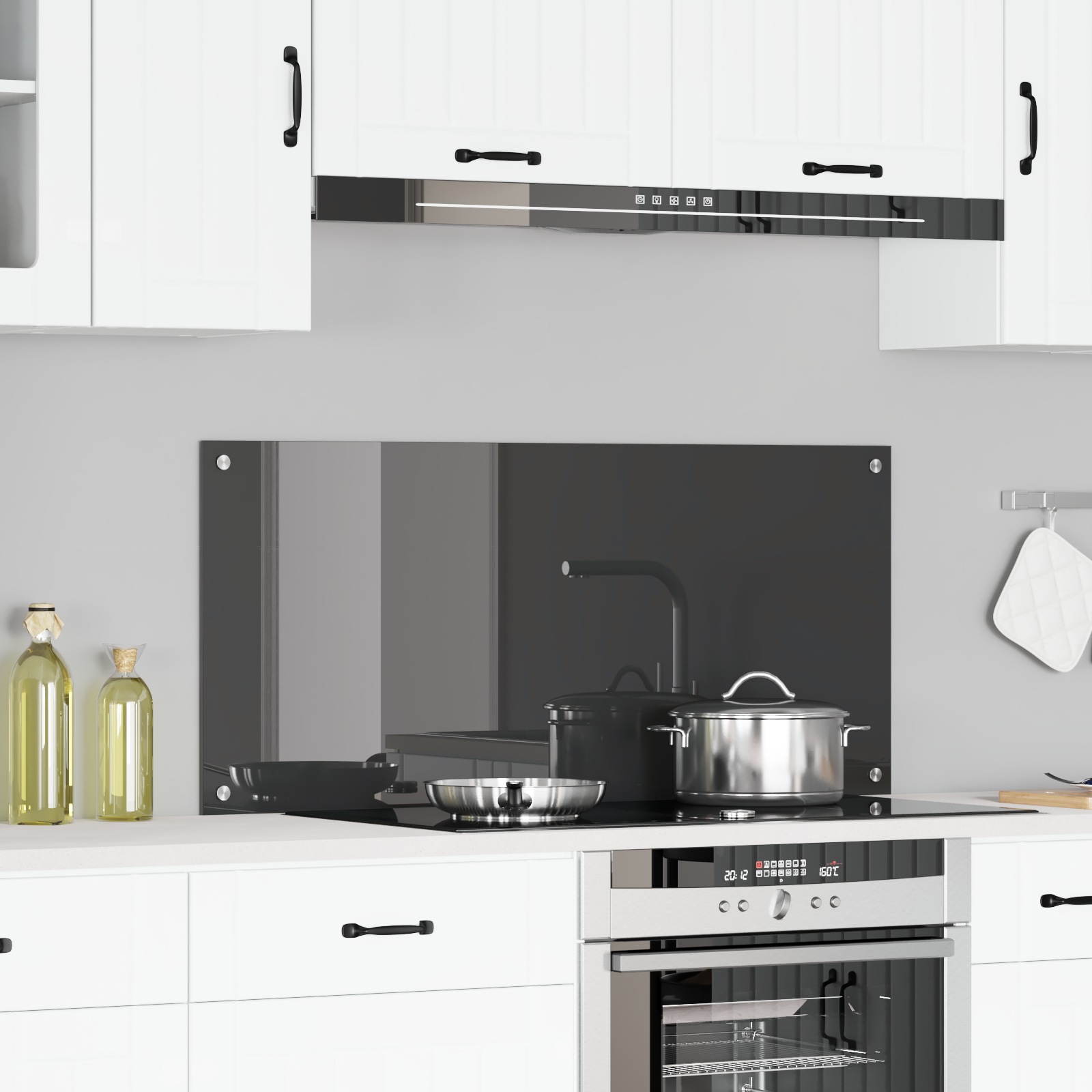 Rivestimento Da Cucina Grigio Scuro 110 X 50 X 0,6 cm