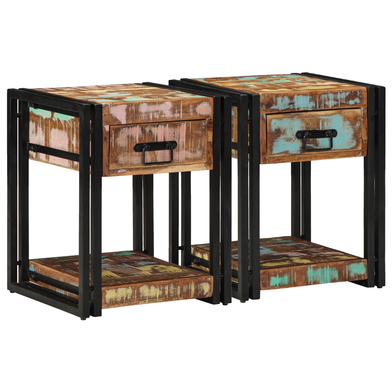 Armadio Da Notte Con Cassetto 2 Pcs Multicolore 40 X 40 X 50 cm