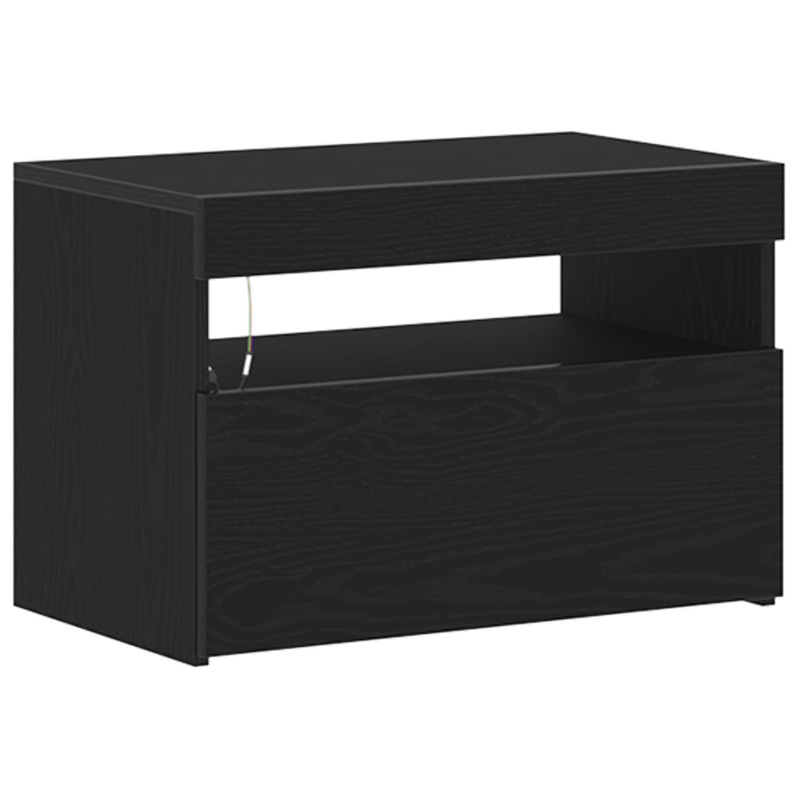 Armadio Da Notte Rovere Nero 60 X 35 X 40 Cm Legno Multistrato - Image 5