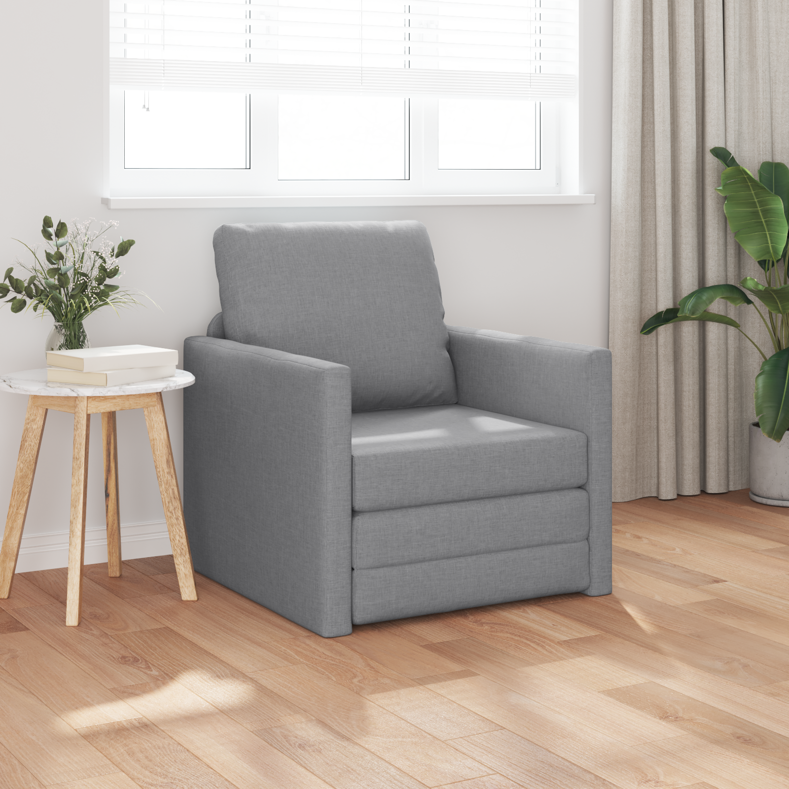 Divano Letto Grigio Chiaro 74 X 77 X 81 Cm Velluto