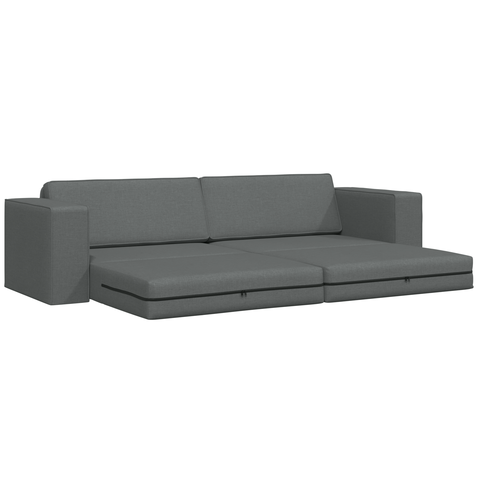 Divano Letto Grigio Scuro 245 X 78 X 77 Cm Velluto - Image 4