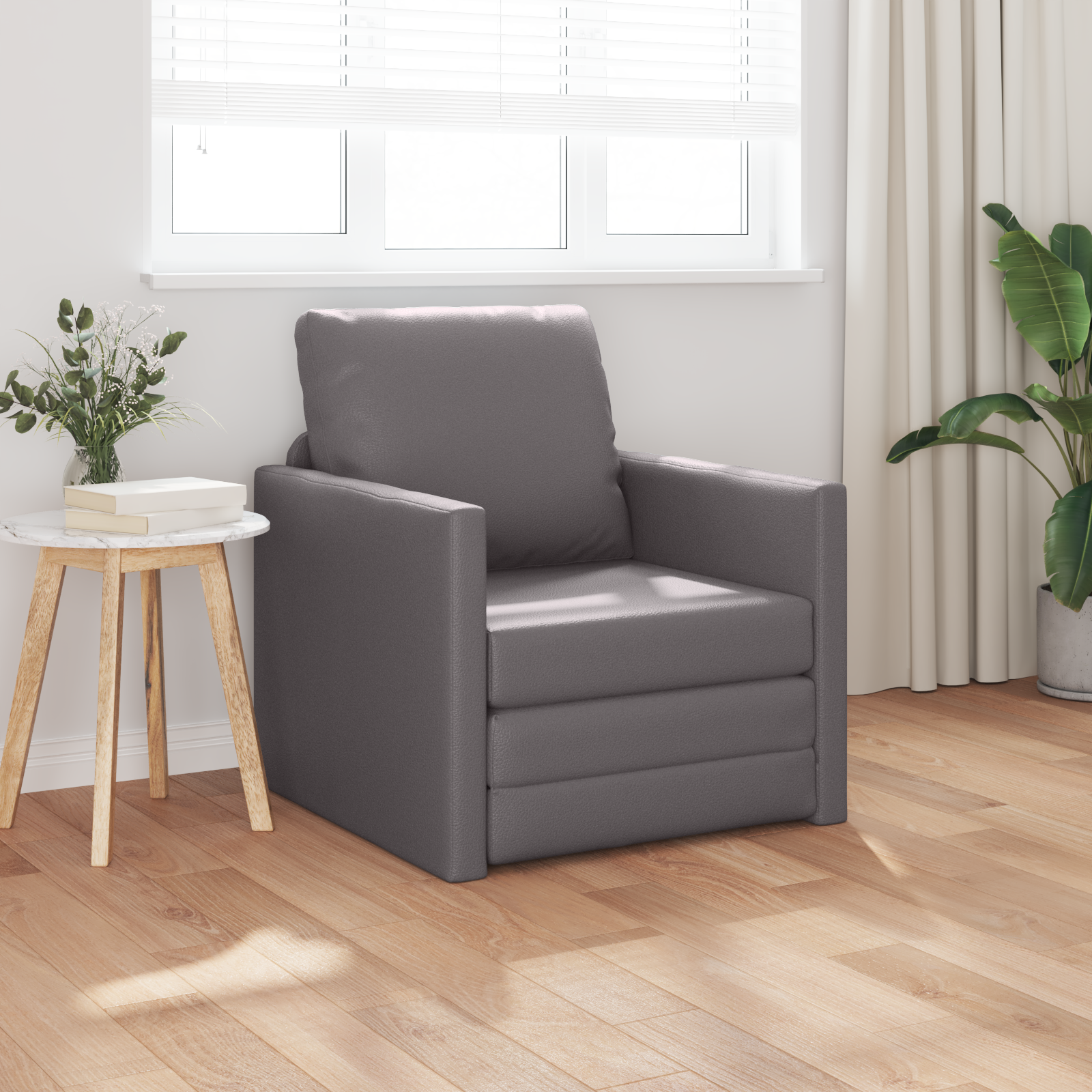 Divano Letto Grigio 74 X 77 X 81 Cm Velluto