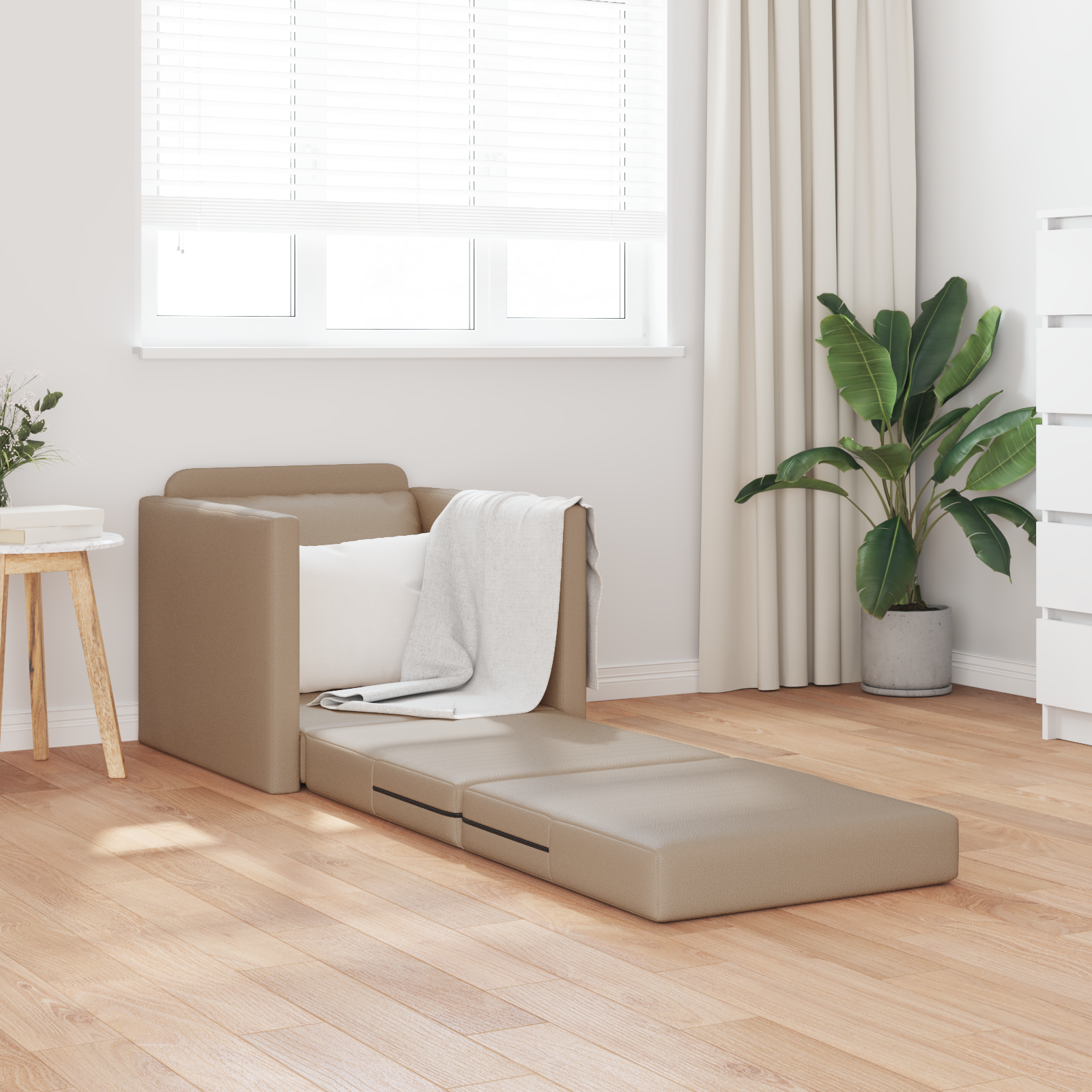 Divano Letto Cappuccino 74 X 77 X 81 Cm Velluto - Image 3