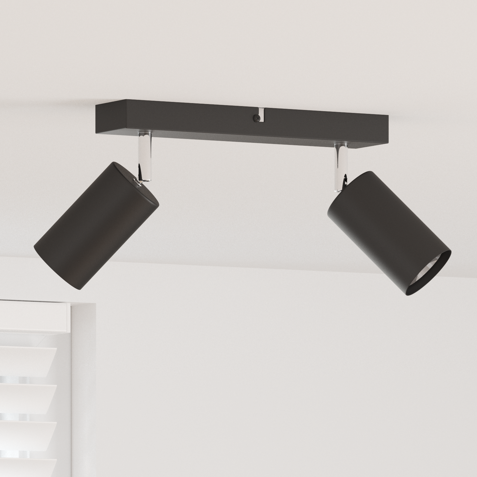 Faretto Da Soffitto Nero 26 X 5.5 X 16.5 Cm Acciaio
