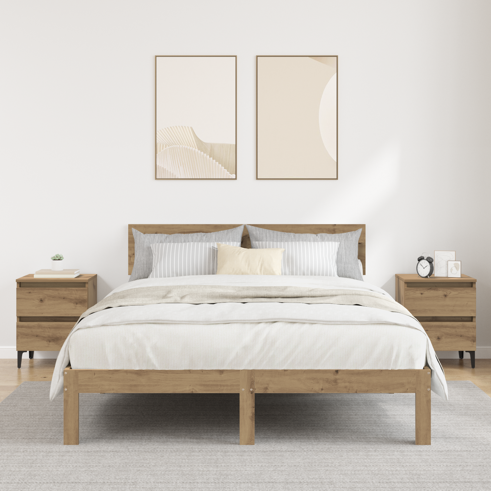 Armadi Da Letto 2 Pz Rovere Artigianale 40x35x50 Cm Legno Ingegnerizzato