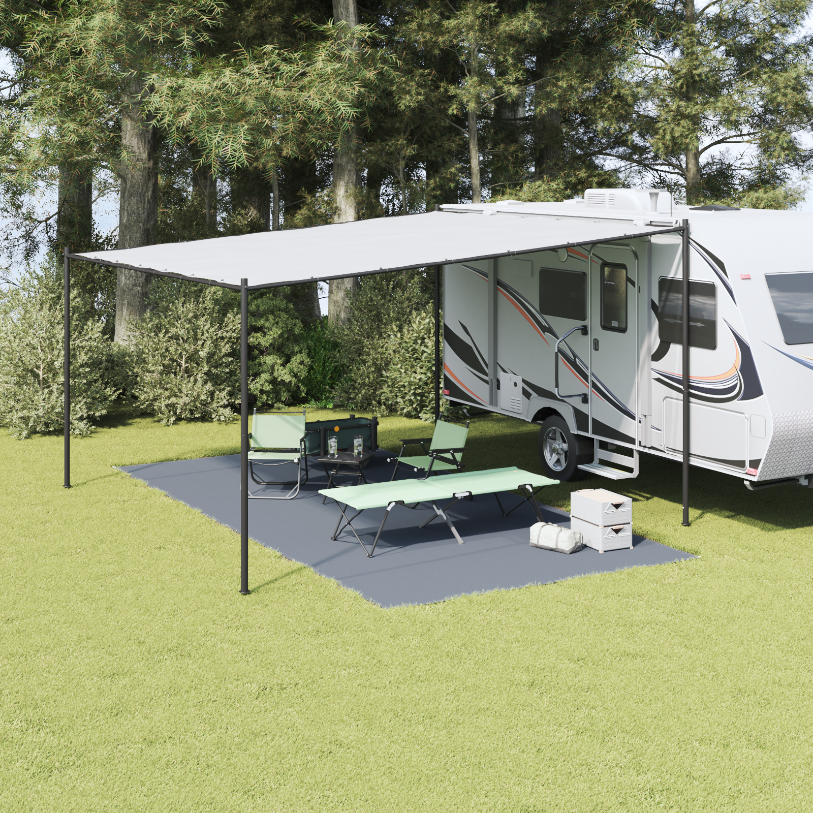Accessorio Per Tenda BlU-Grigio Poliestere 300 X 600 cm