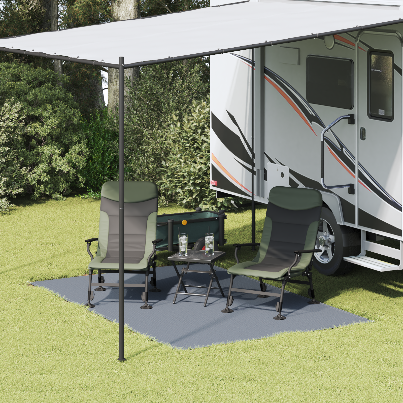Accessorio Per Tenda BlU-Grigio Poliestere 200 X 300 cm