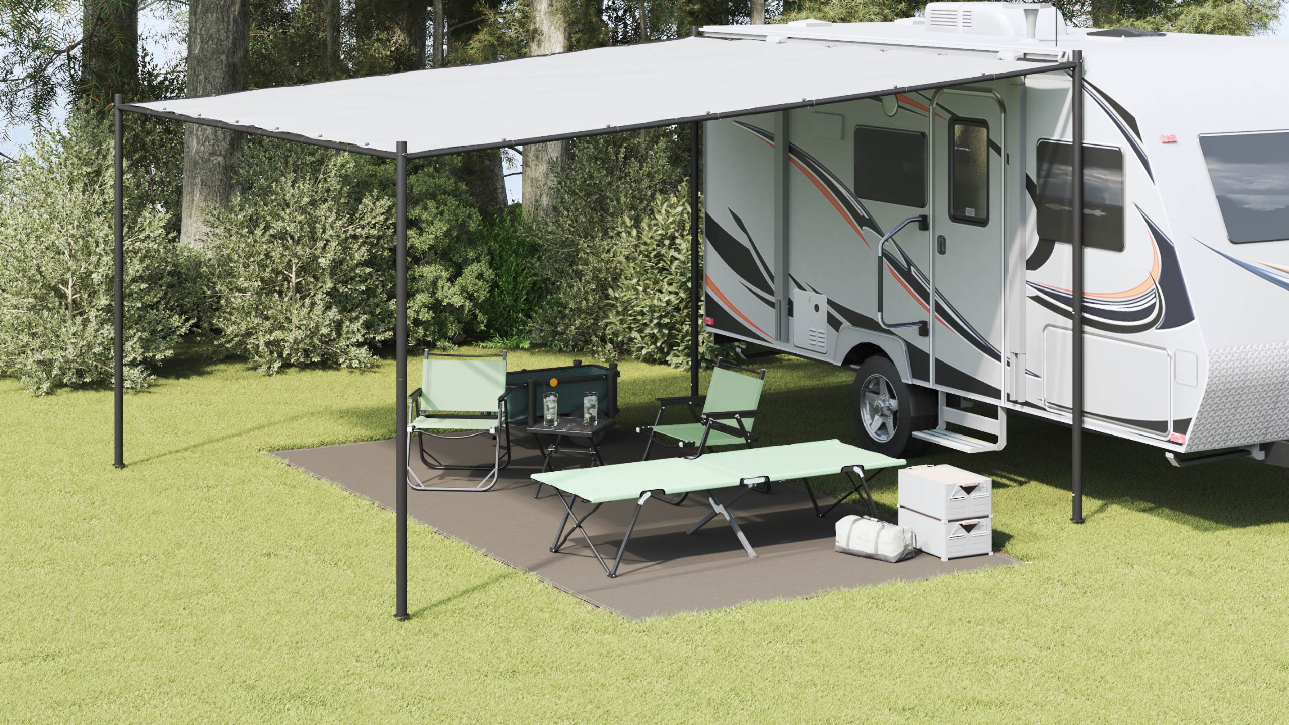 Accessorio Per Tenda Grigio Chiaro Poliestere 250 X 500 cm