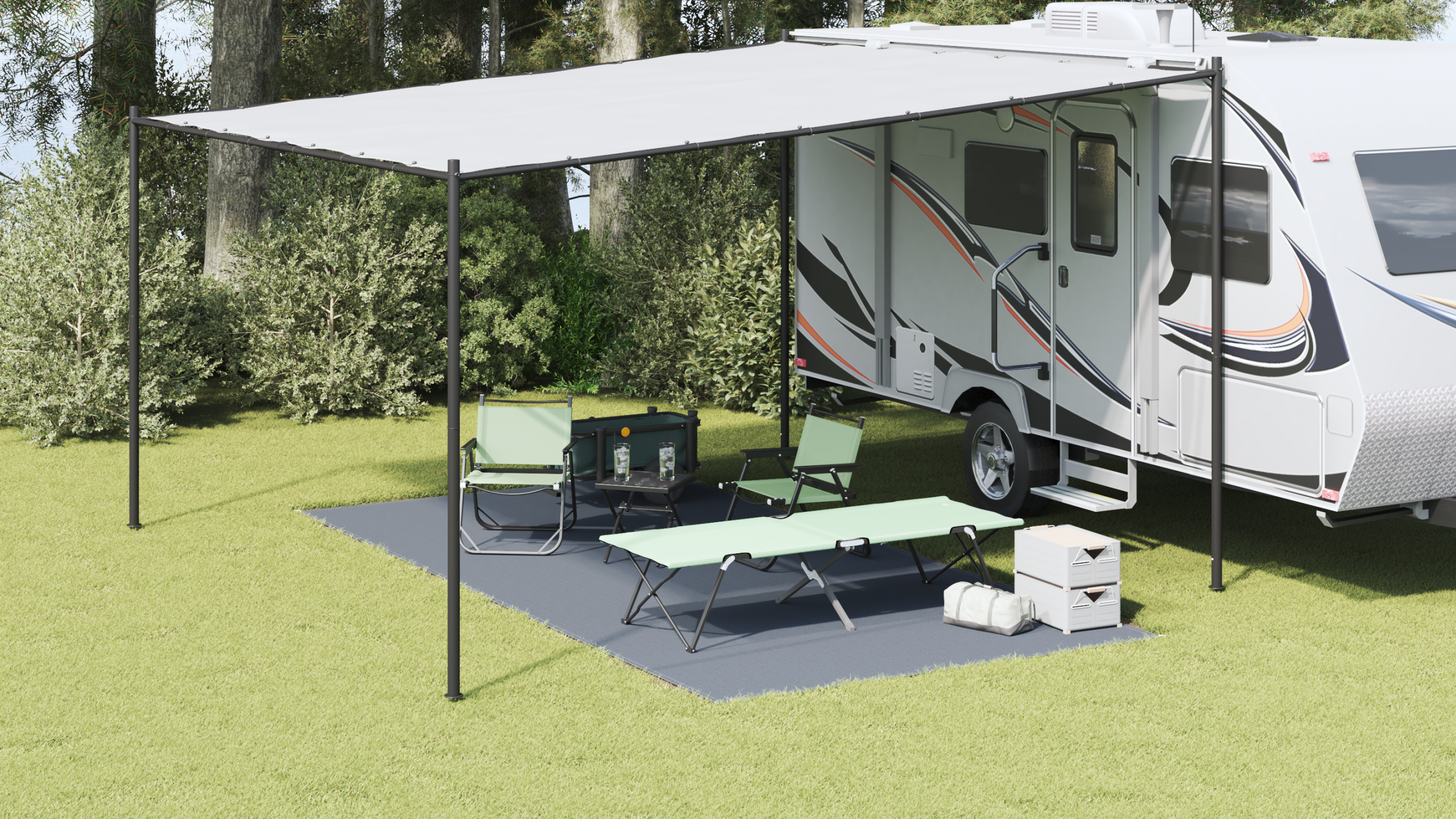 Accessorio Per Tenda BlU-Grigio Polietilene 250 X 500 cm