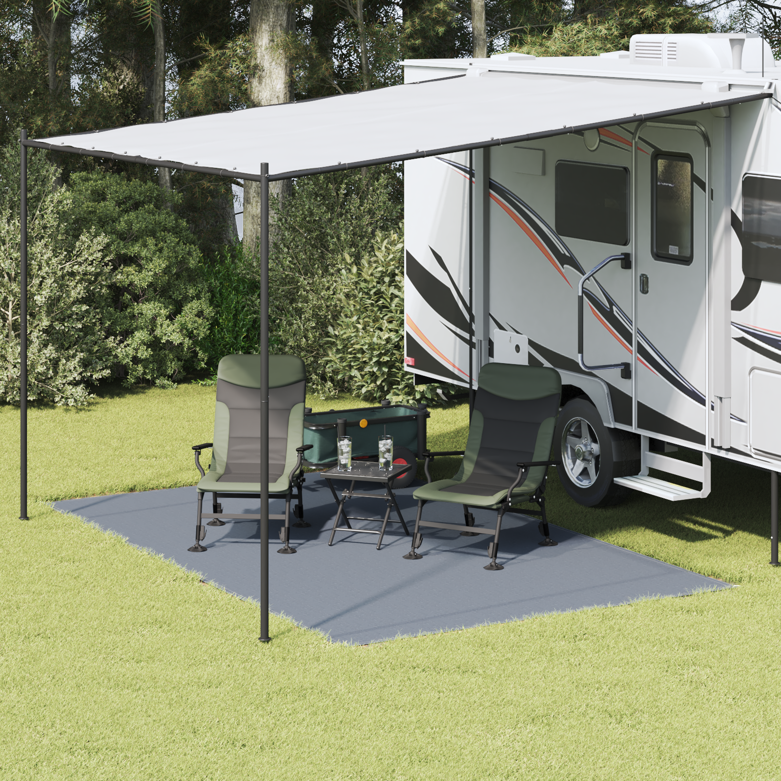 Accessorio Per Tenda BlU-Grigio Poliestere 250 X 400 cm