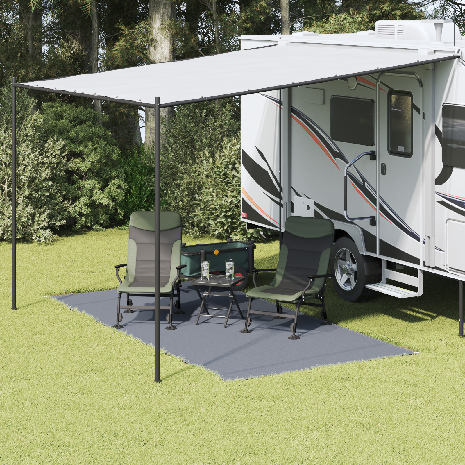 Accessorio Per Tenda BlU-Grigio Poliestere 200 X 400 cm