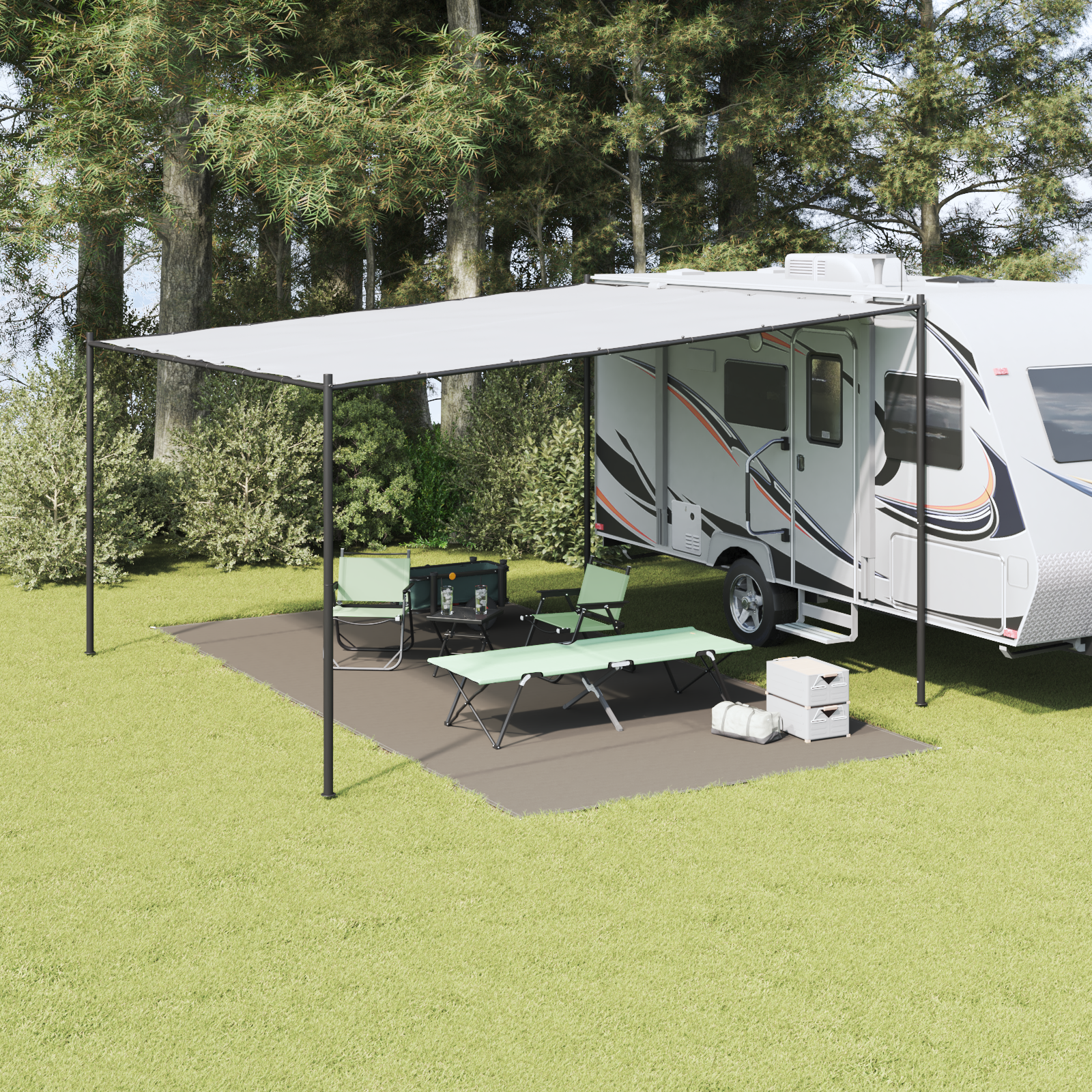 Accessorio Per Tenda Grigio Chiaro Poliestere 300 X 600 cm