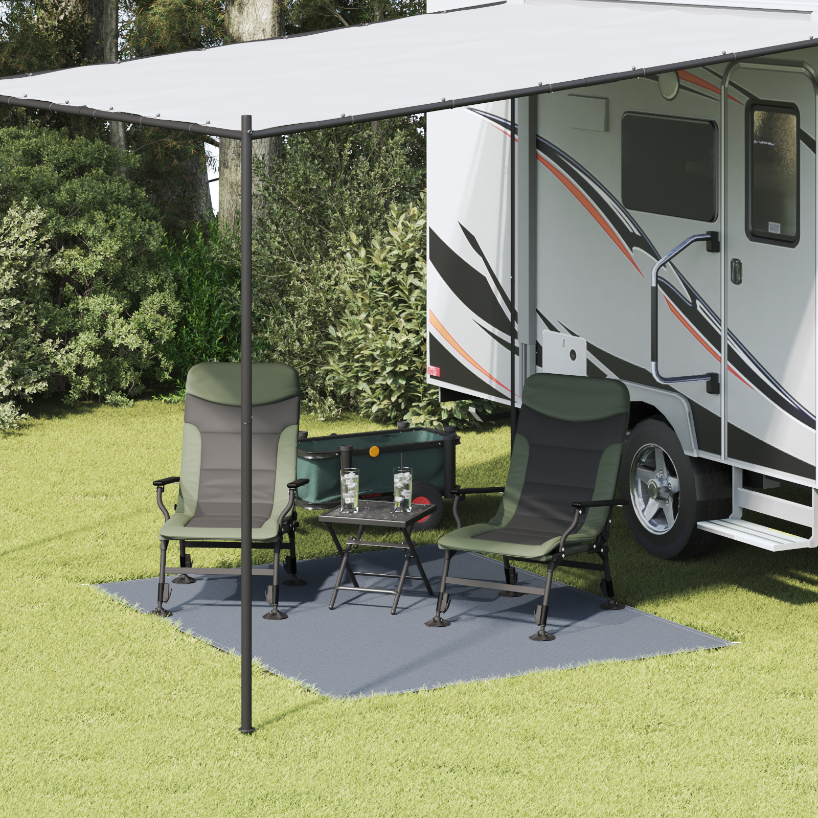 Accessorio Tenda BlU-Grigio Poliestere 250 X 200 cm