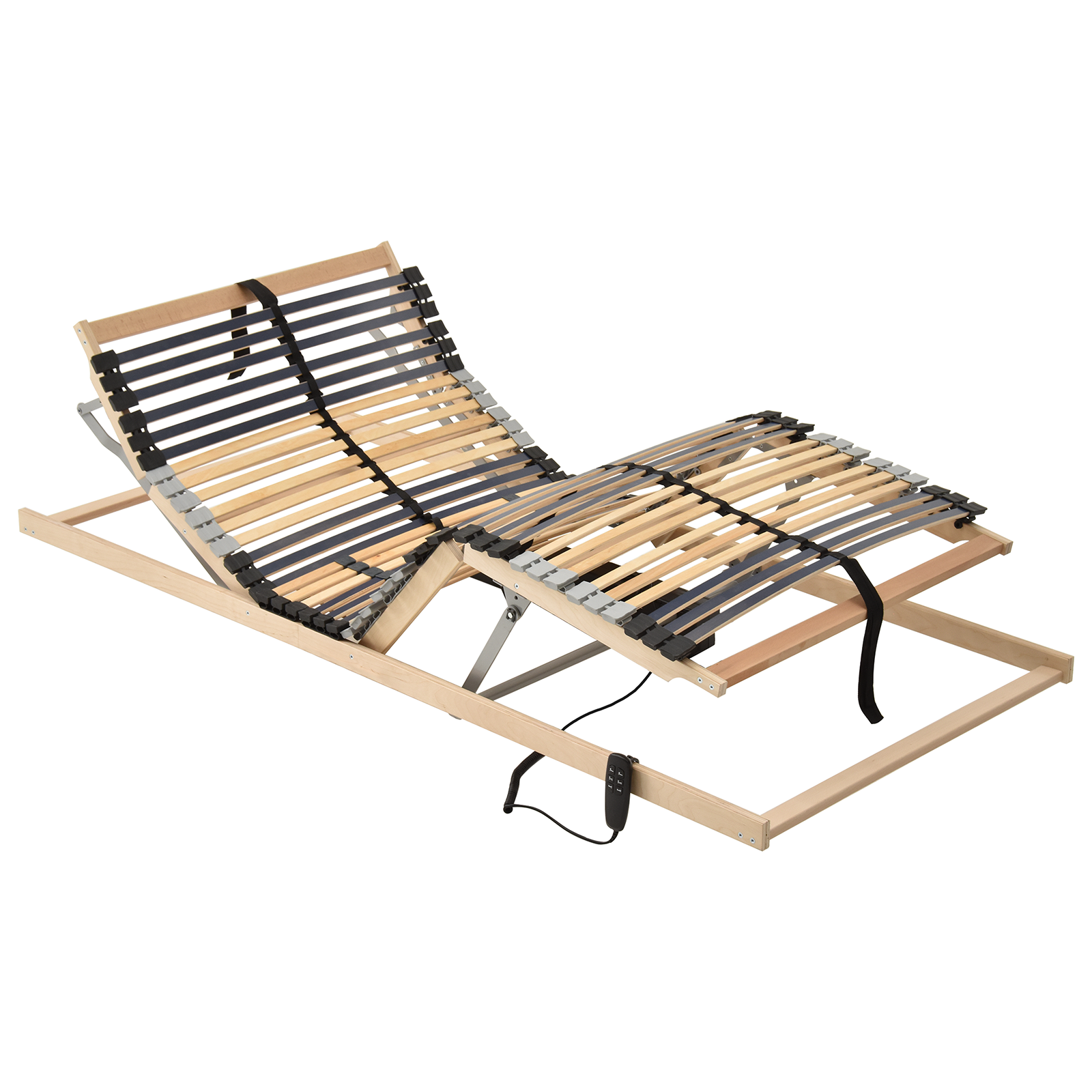 Base A Doghe Marrone 100 X 190 Cm Legno Massello Di Faggio