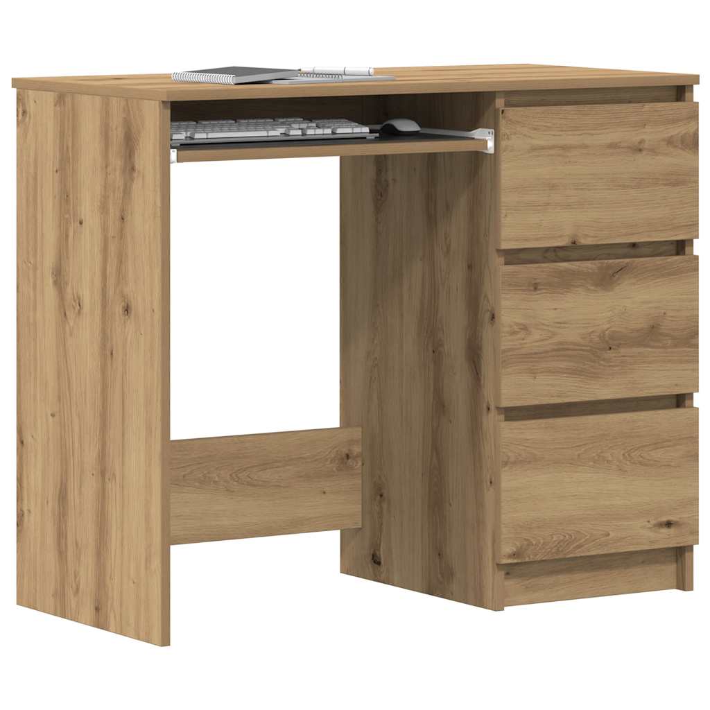 Scrivania Rovere Artigianale 90x45x76 Cm In Legno Multistrato