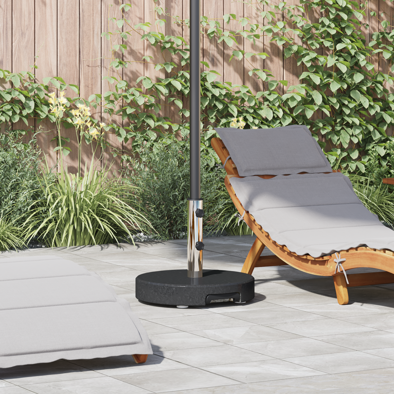 Base Per Ombrellone Nero 45 X 45 X 37.5 Cm Granito
