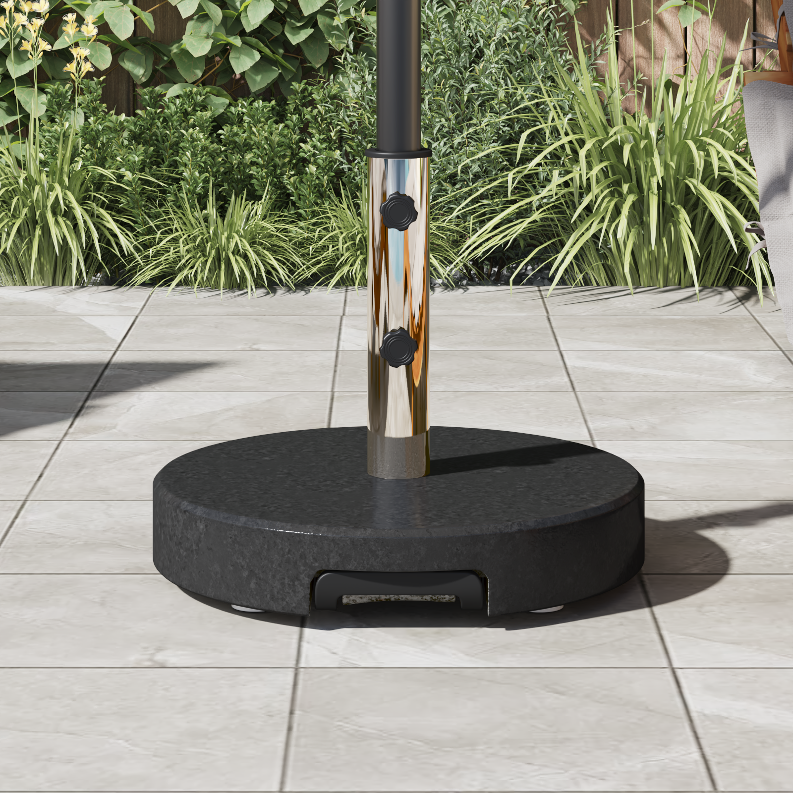 Base Per Ombrellone Nero 45 X 45 X 37.5 Cm Granito - Image 4