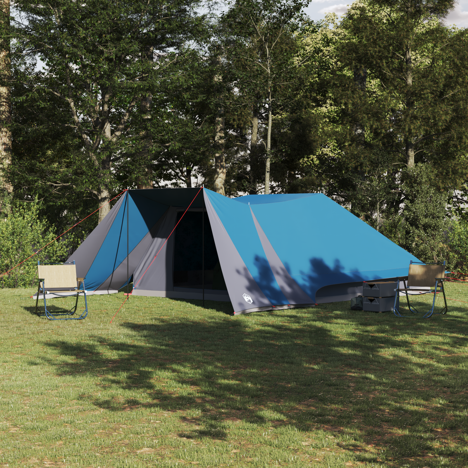 Tenda Familiare Con Tetto Blu E Grigio 660 X 456 X 200 cm