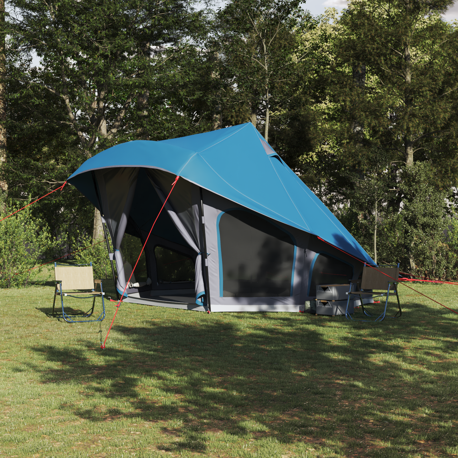 Tenda Tipi Familiare Con Tetto Blu E Grigio 508 X 470 X 300 cm