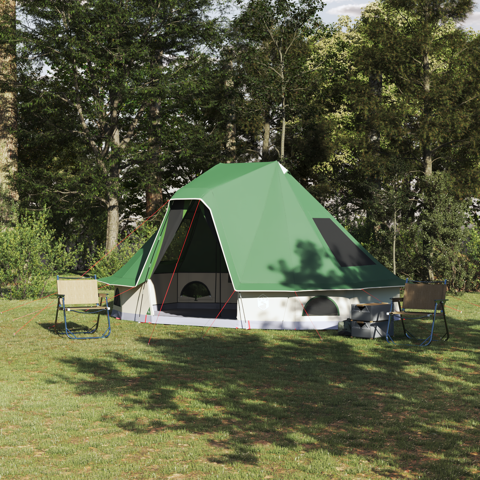 Tenda Tipi Familiare Con Tetto Verde 466 X 310 X 240 cm