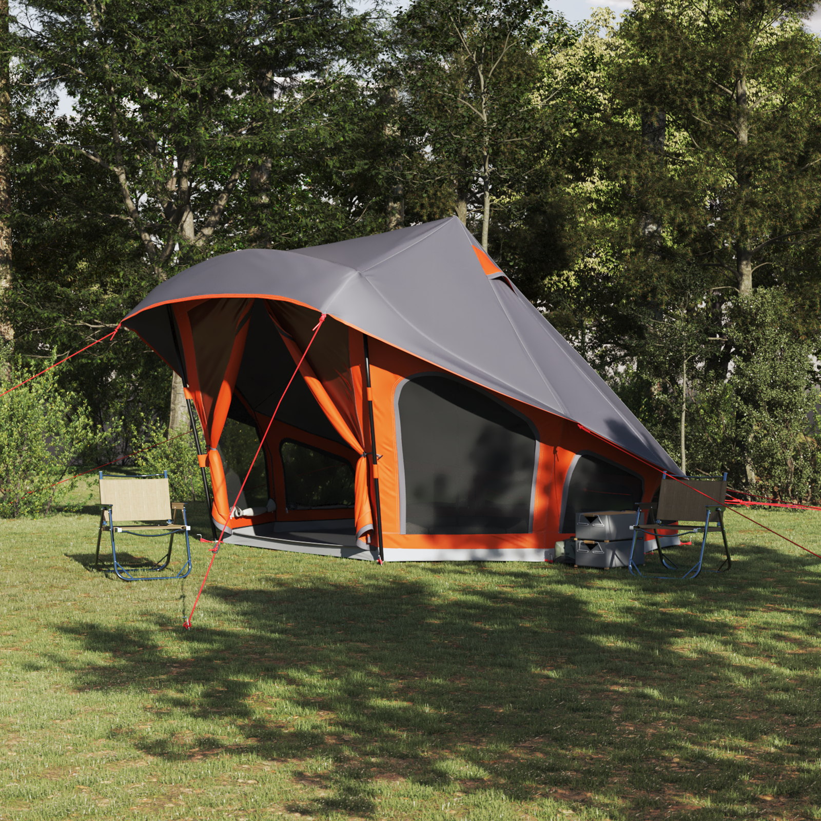 Tenda Tipi Familiare Grigio E Arancione 508 X 470 X 300 cm