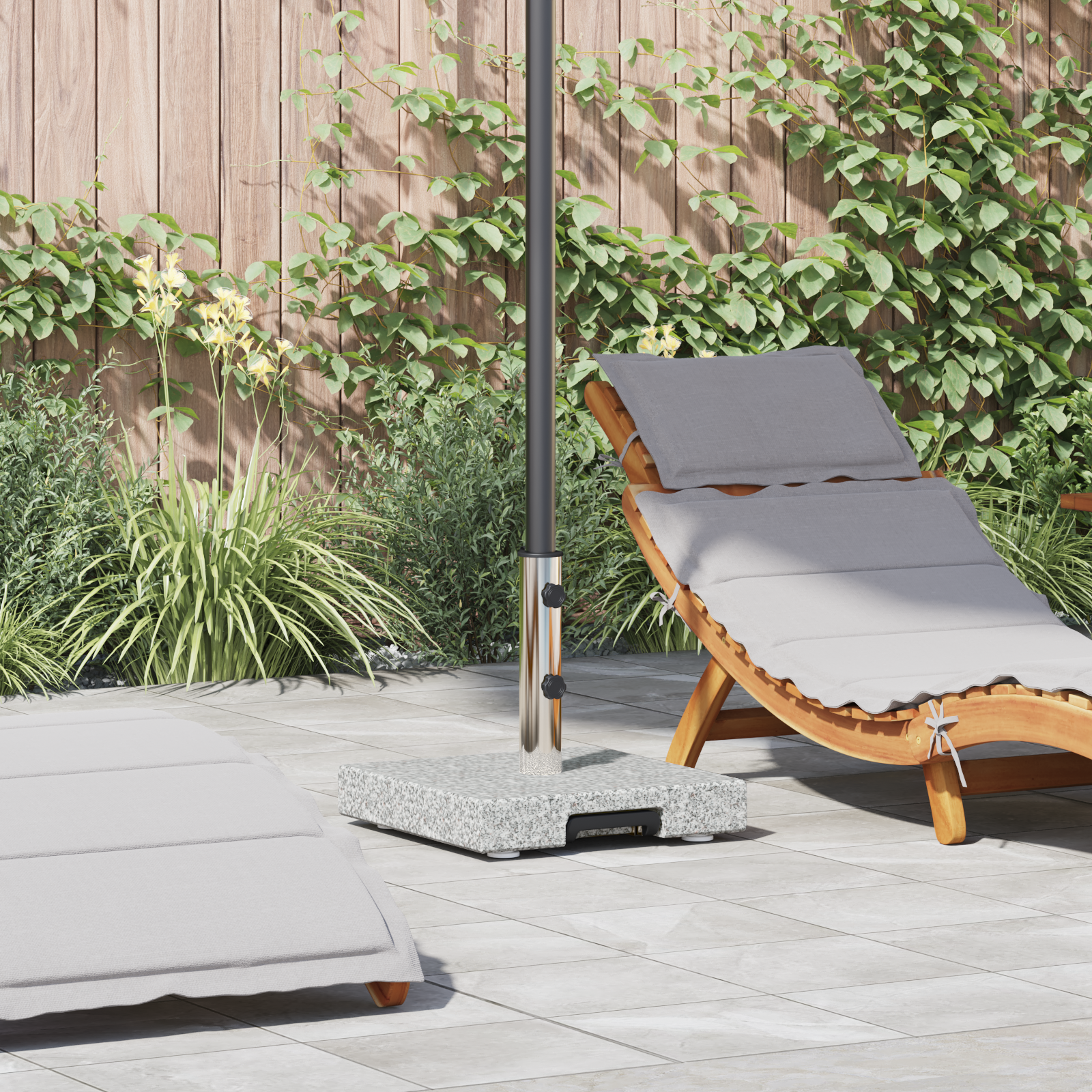 Base Per Ombrellone Grigio 41 X 41 X 37 Cm Granito