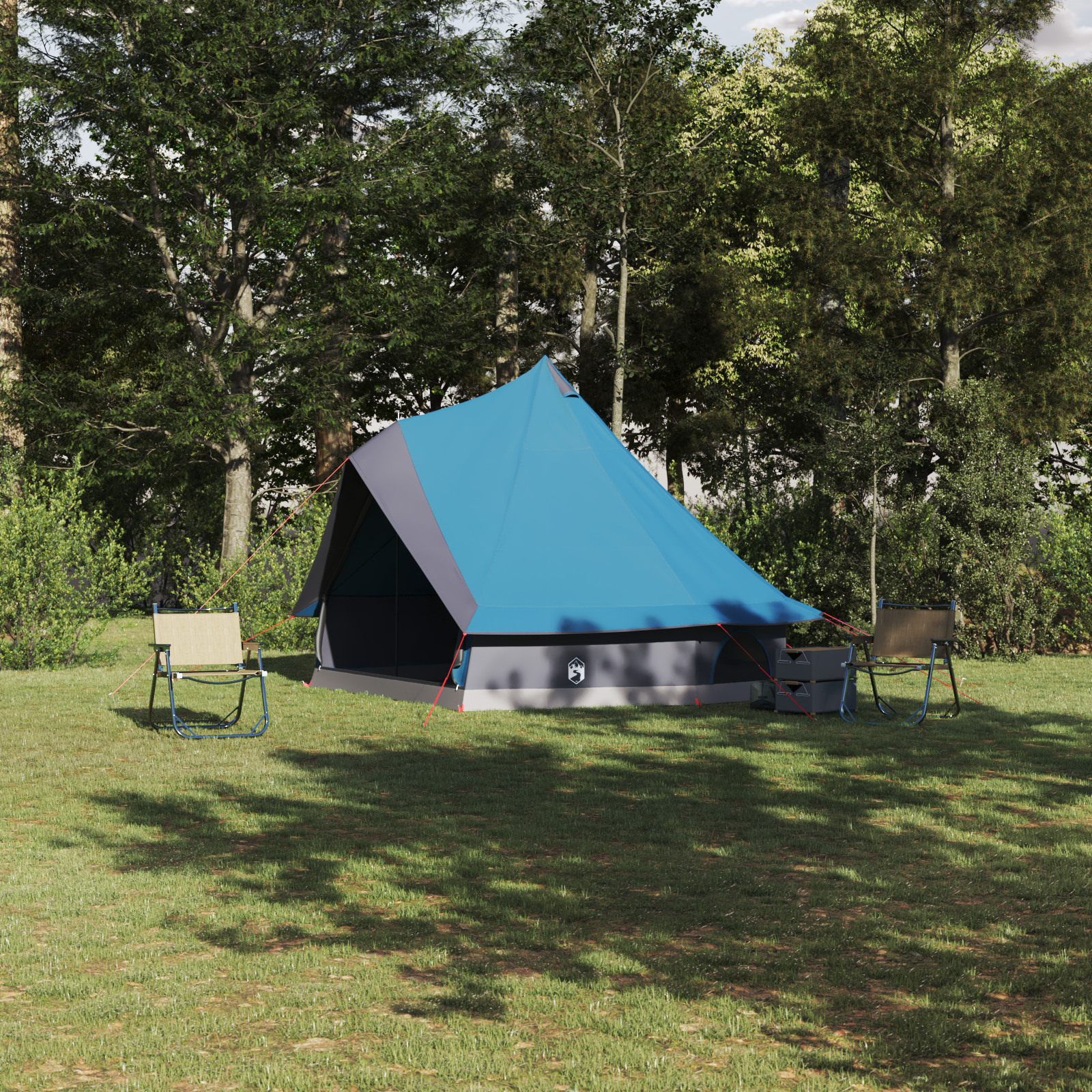 Tenda Tipi Familiare Con Tetto Blu E Grigio 400 X 346 X 250 cm