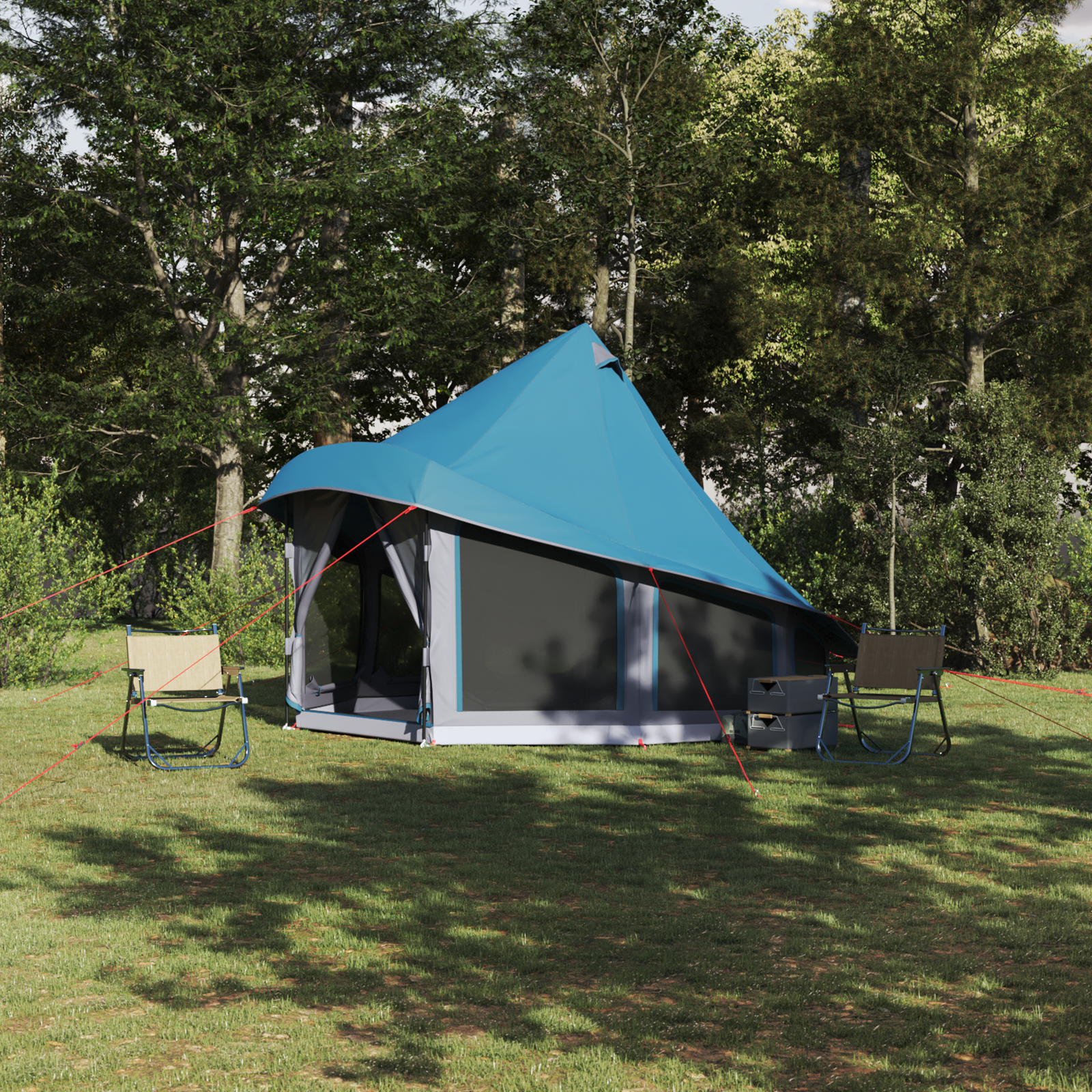 Tenda Tipi Familiare Con Tetto Blu 404 X 370 X 270 cm
