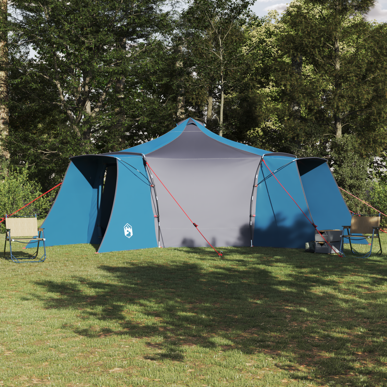 Tenda Tipi Con Tetto Blu E Grigio 492 X 492 X 275 Cm Tessuto