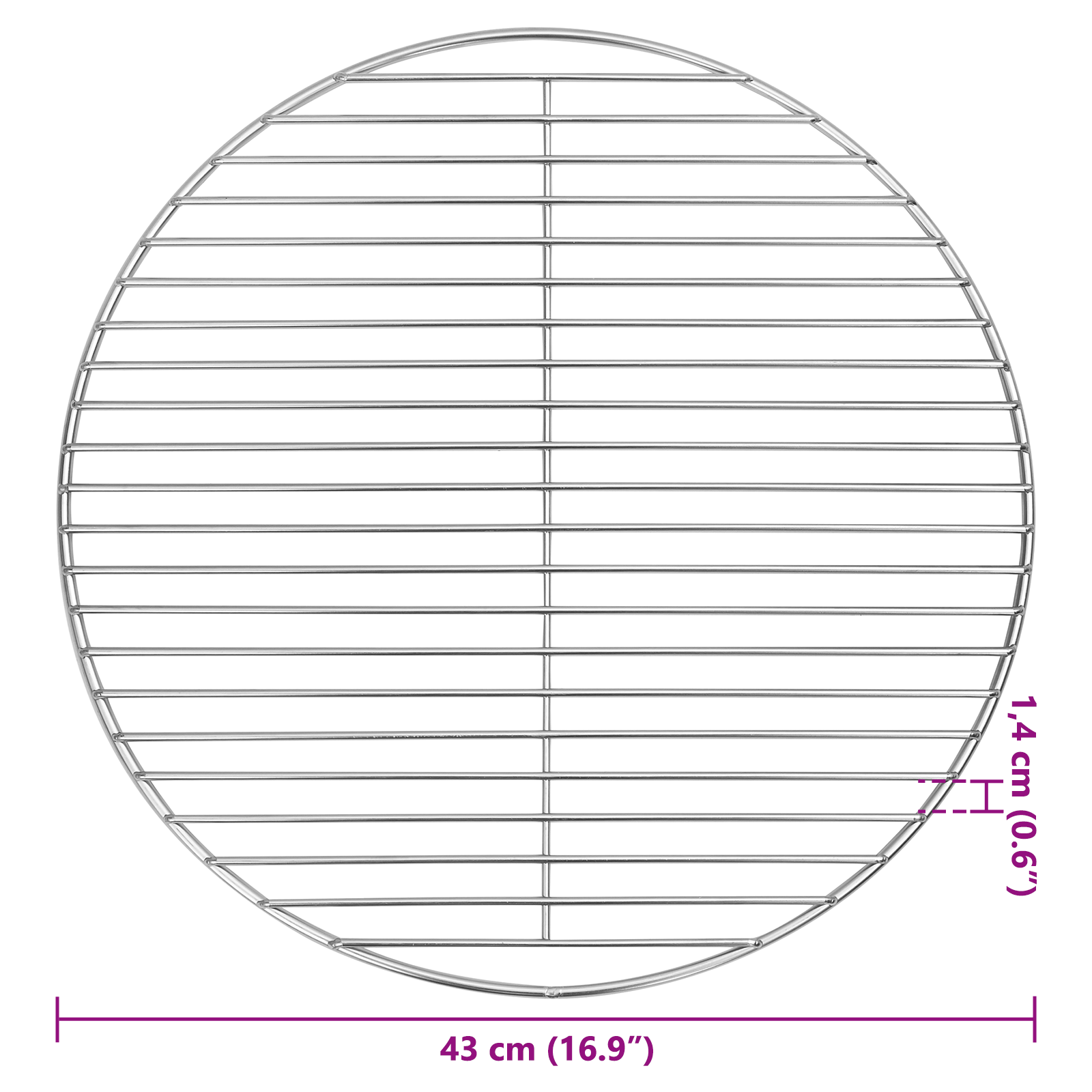 Griglia Per Barbecue Argento 43 X 43 Cm Acciaio Inossidabile - Image 6